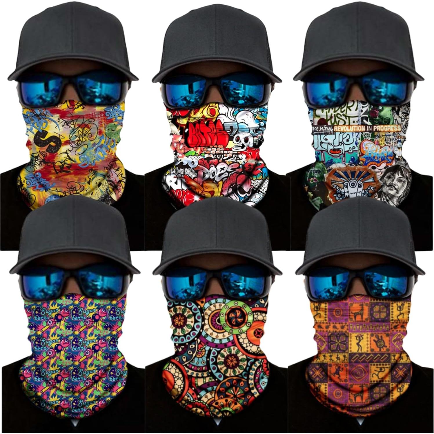 Paquete de 6 Gaiters de Cuello Bandana Multifuncional