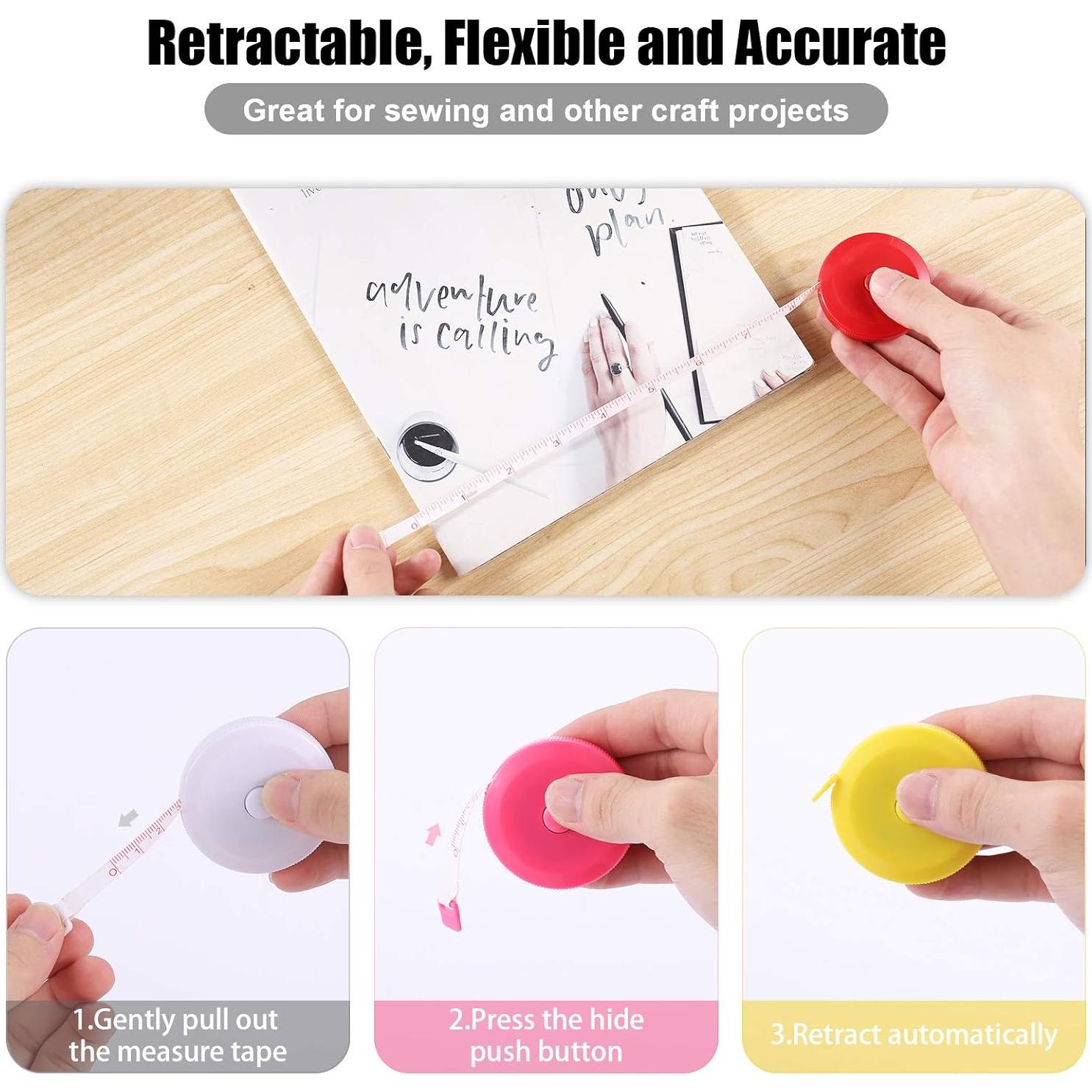 Cinta Métrica Retráctil BUSHIBU 1.5m Doble Cara 10 Colores