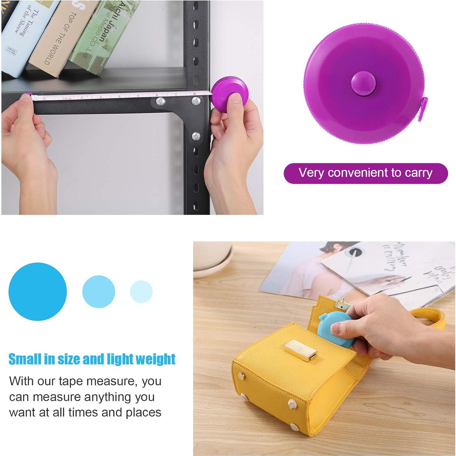 Cinta Métrica Retráctil BUSHIBU 1.5m Doble Cara 10 Colores