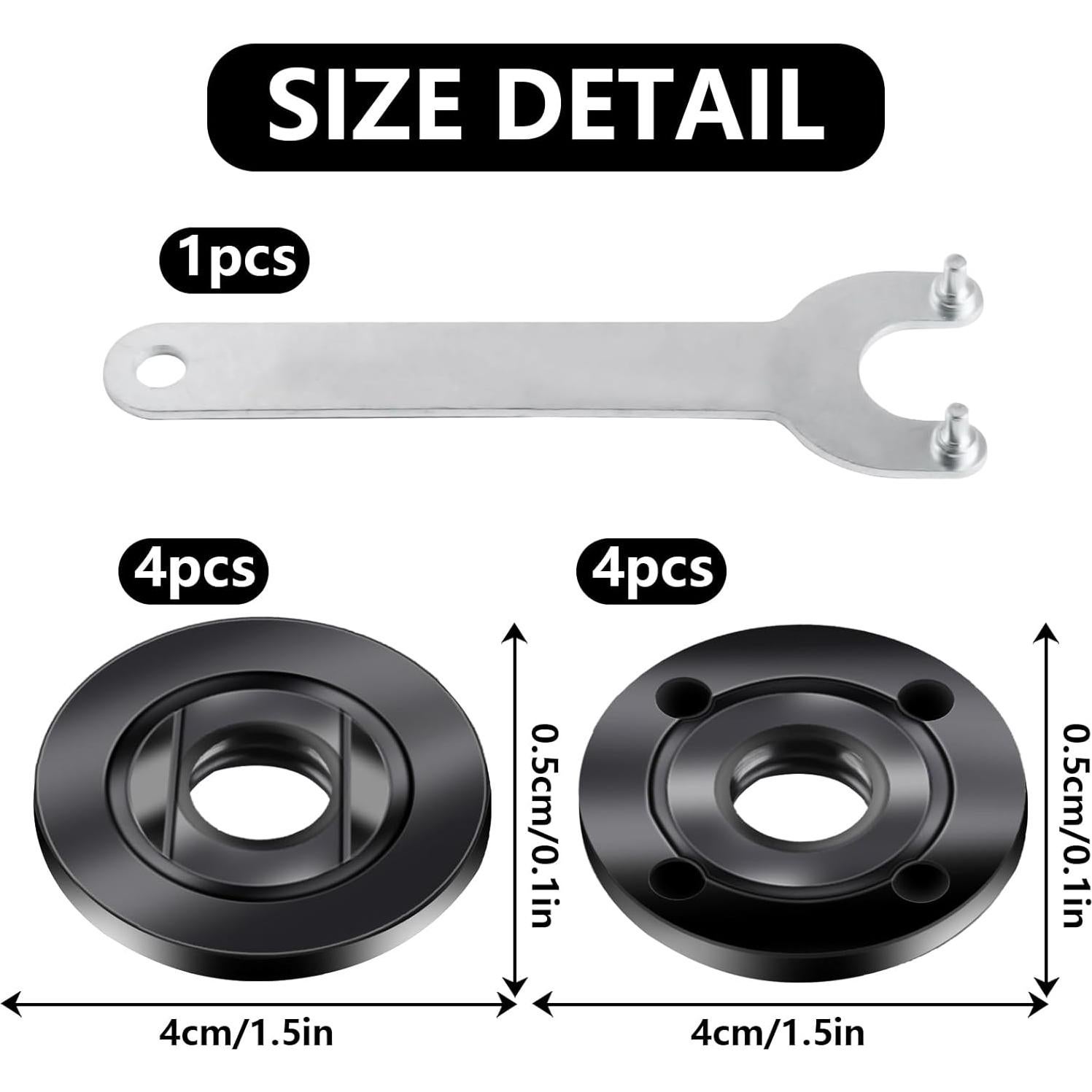 9 Piezas Tuercas y Llave para Amoladora Angular MUZHUPGUZ