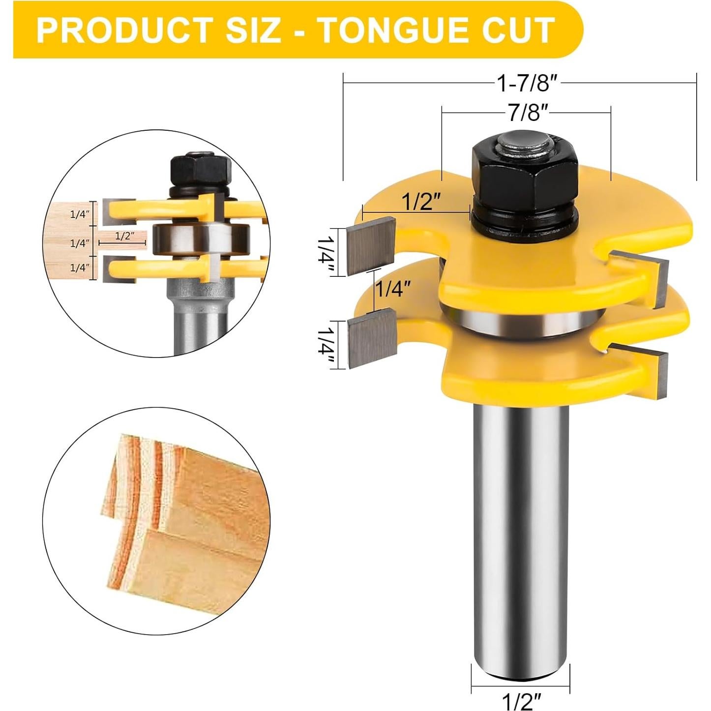 Juego de Brocas de Lengüeta y Ranura UTRUSTTO 2 Piezas 12mm