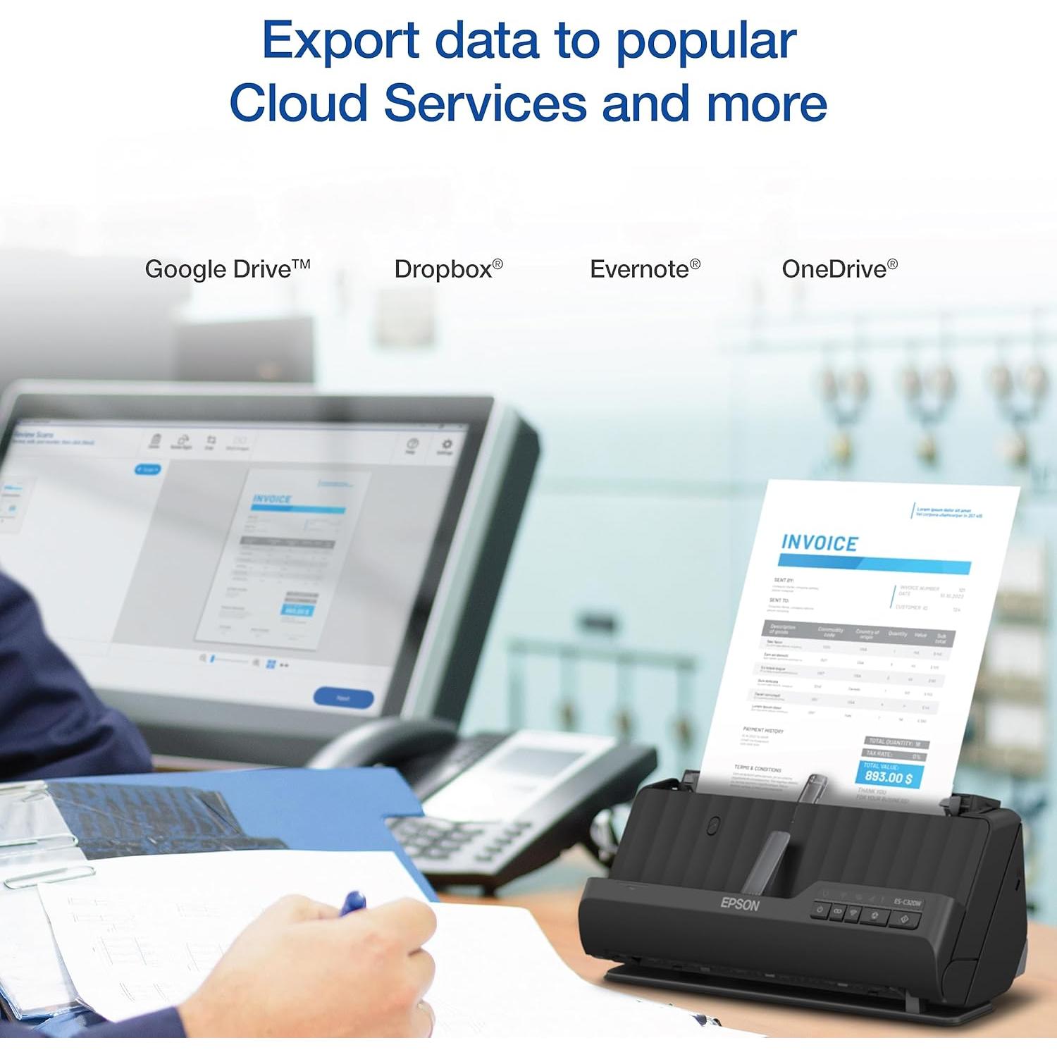 Escáner de Documentos Inalámbrico Epson WorkForce ES-C320W