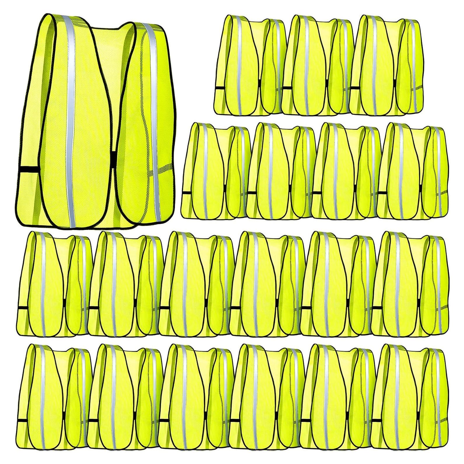 Chaleco Reflectante Jecery Neón Talla Universal 20 Piezas