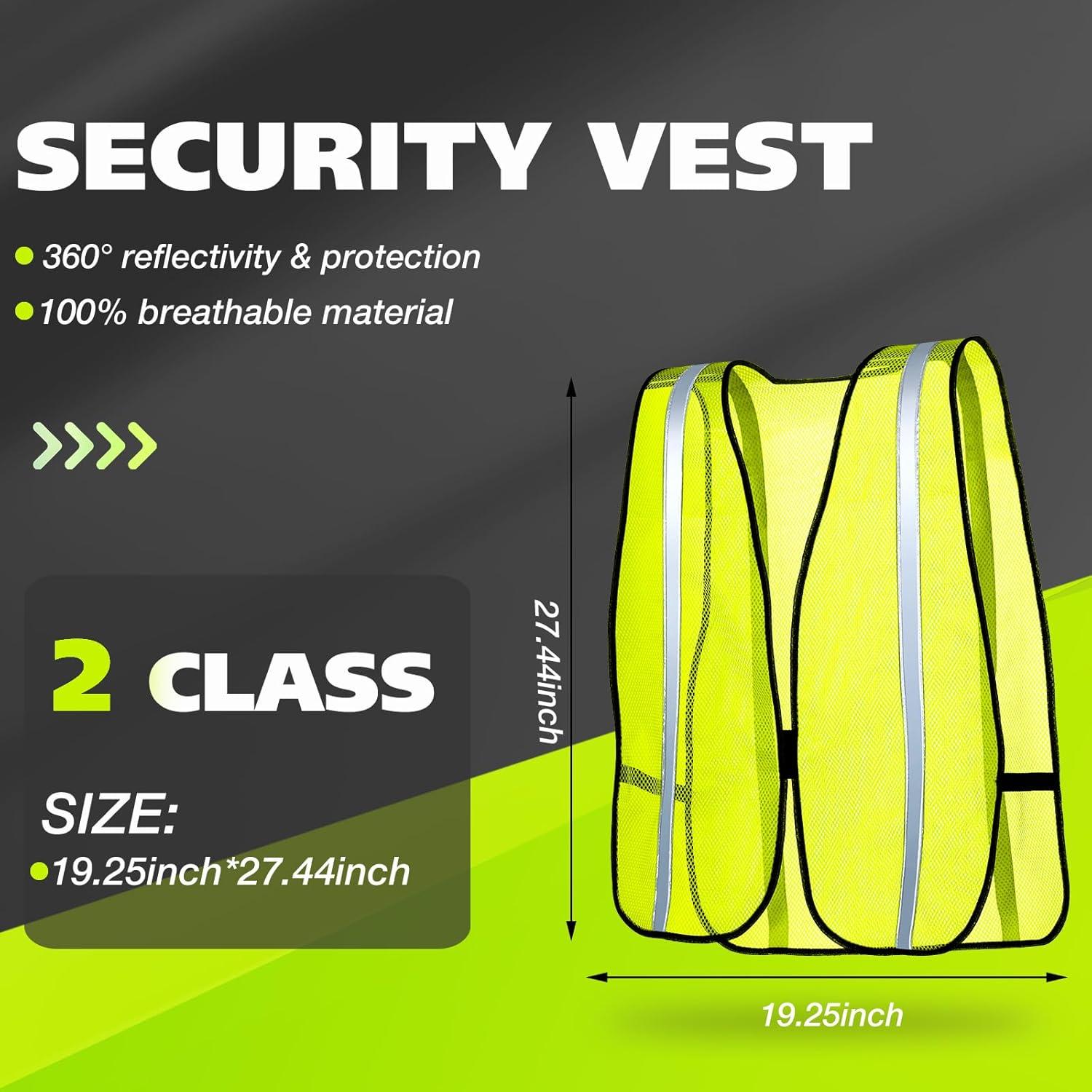 Chaleco Reflectante Jecery Neón Talla Universal 20 Piezas