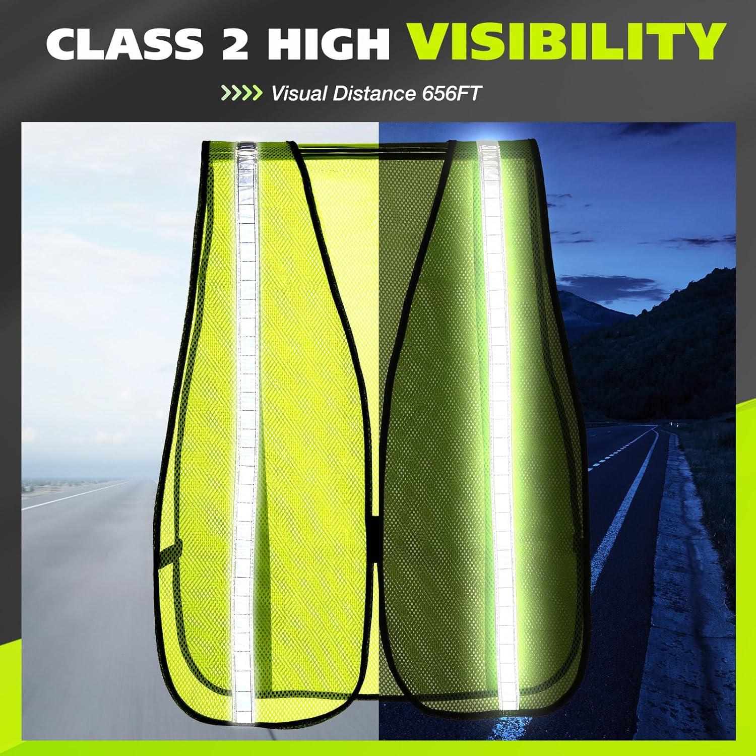 Chaleco Reflectante Jecery Neón Talla Universal 20 Piezas