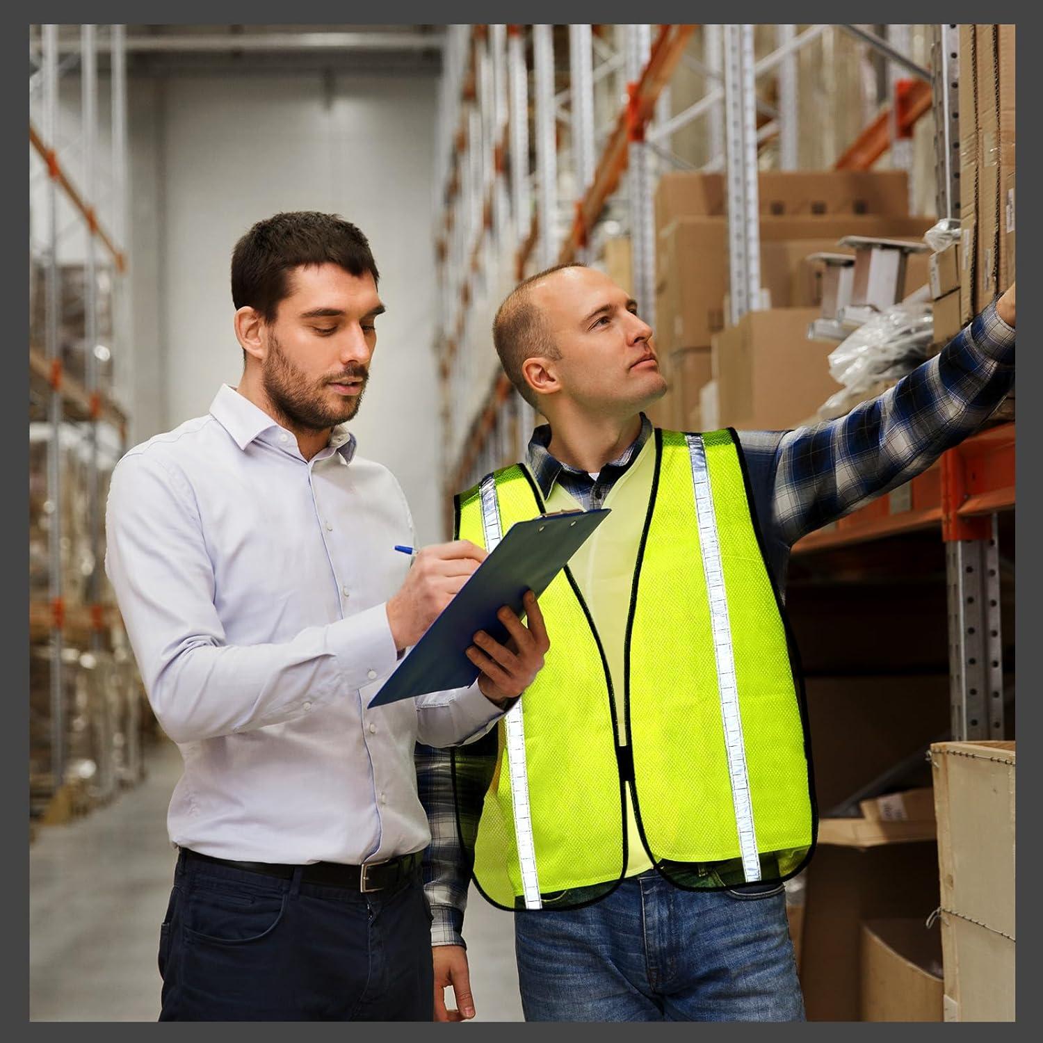 Chaleco Reflectante Jecery Neón Talla Universal 20 Piezas