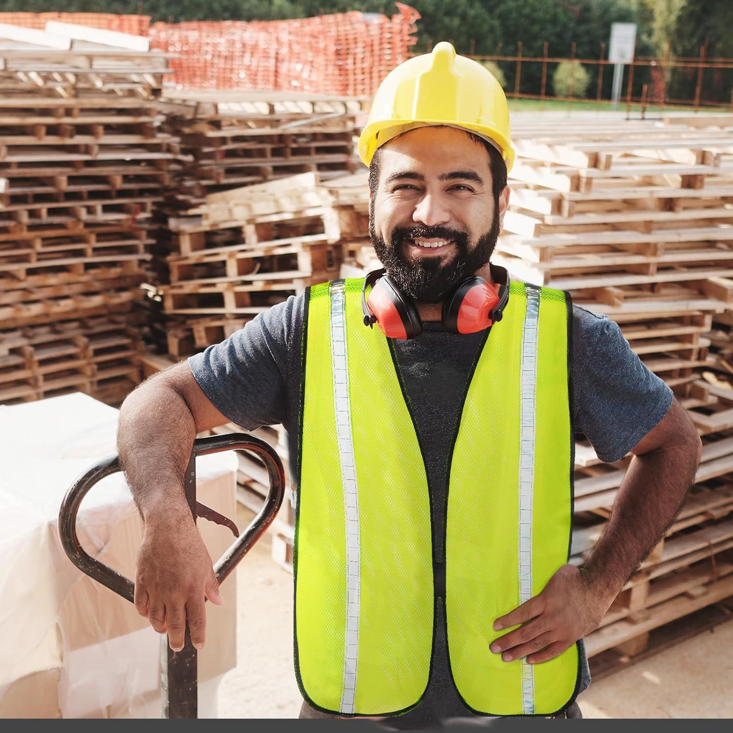 Chaleco Reflectante Jecery Neón Talla Universal 20 Piezas