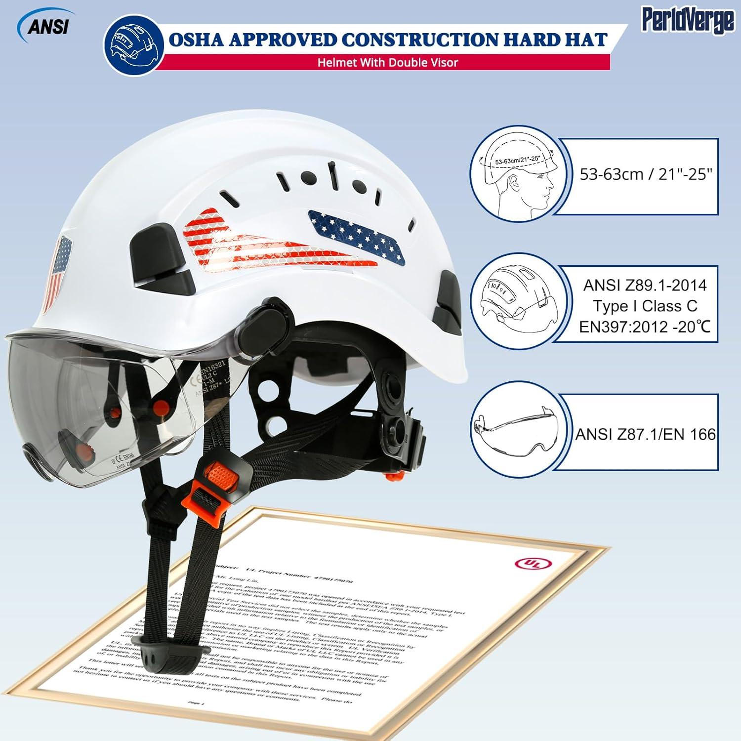 Casco de Seguridad PerldVerge SF06 Doble Visera Blanco