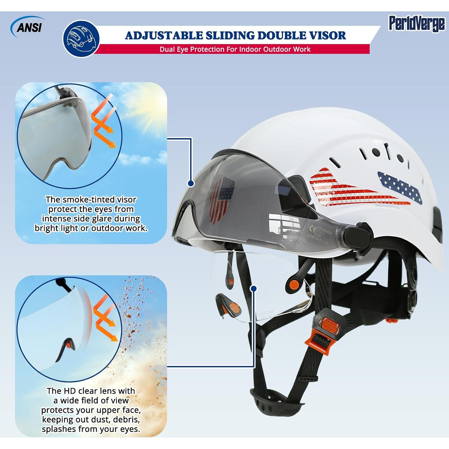 Casco de Seguridad PerldVerge SF06 Doble Visera Blanco