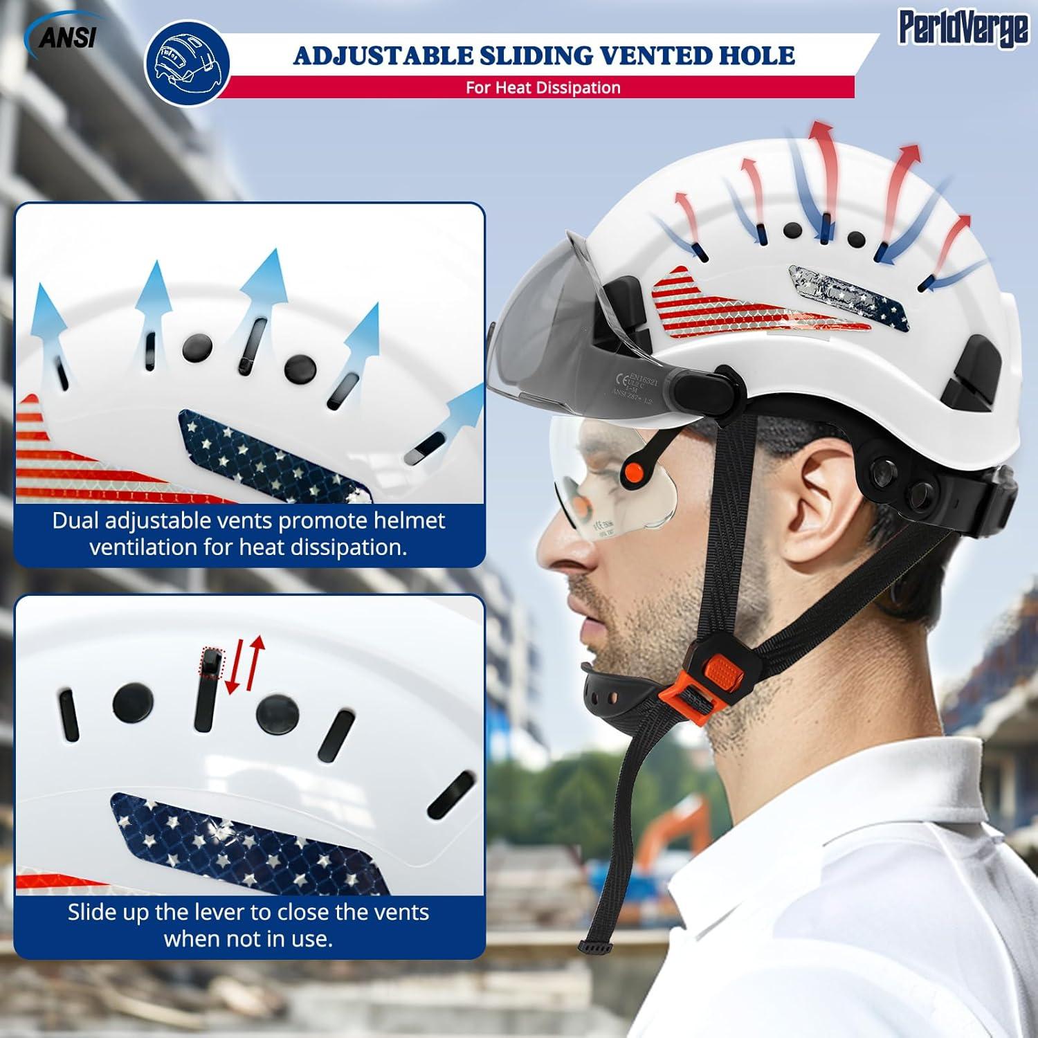 Casco de Seguridad PerldVerge SF06 Doble Visera Blanco
