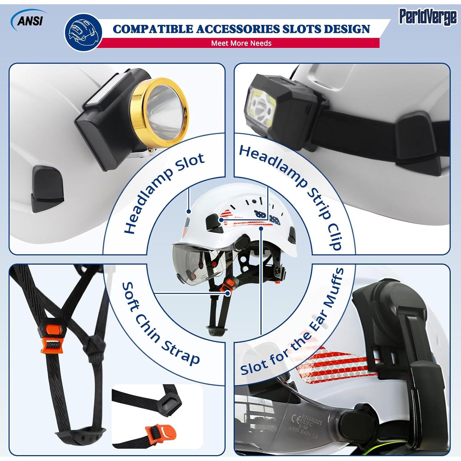 Casco de Seguridad PerldVerge SF06 Doble Visera Blanco