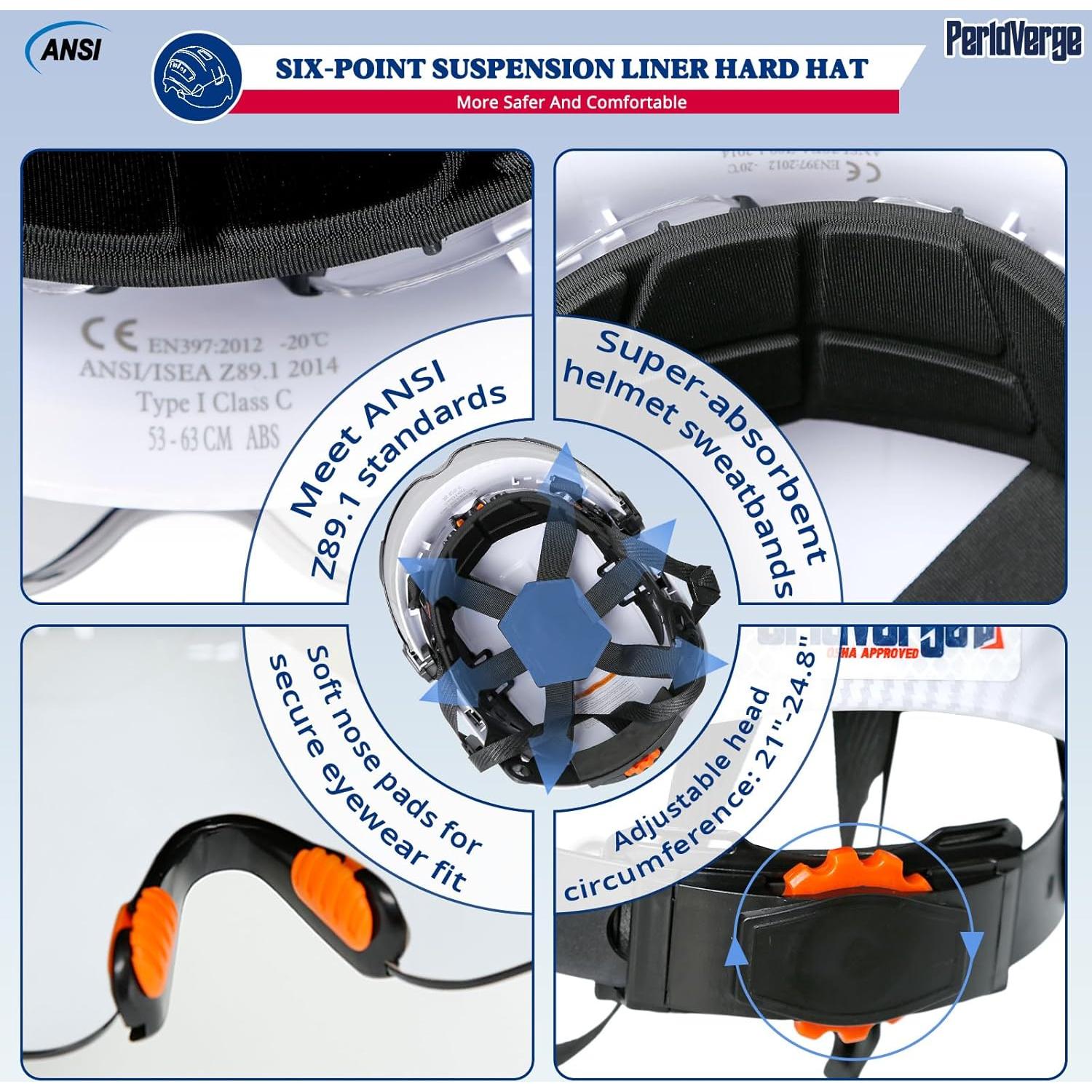 Casco de Seguridad PerldVerge SF06 Doble Visera Blanco