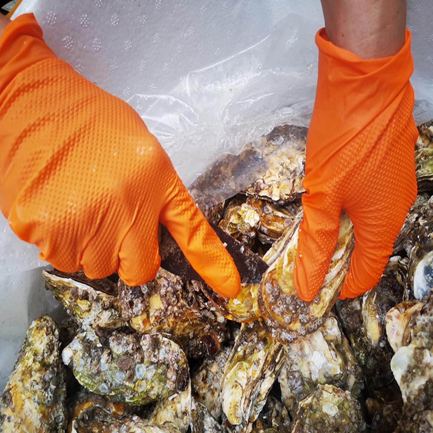 Guantes de Nitrilo TitanFlex Thor Grip Naranja 8-mil 100 Pzas