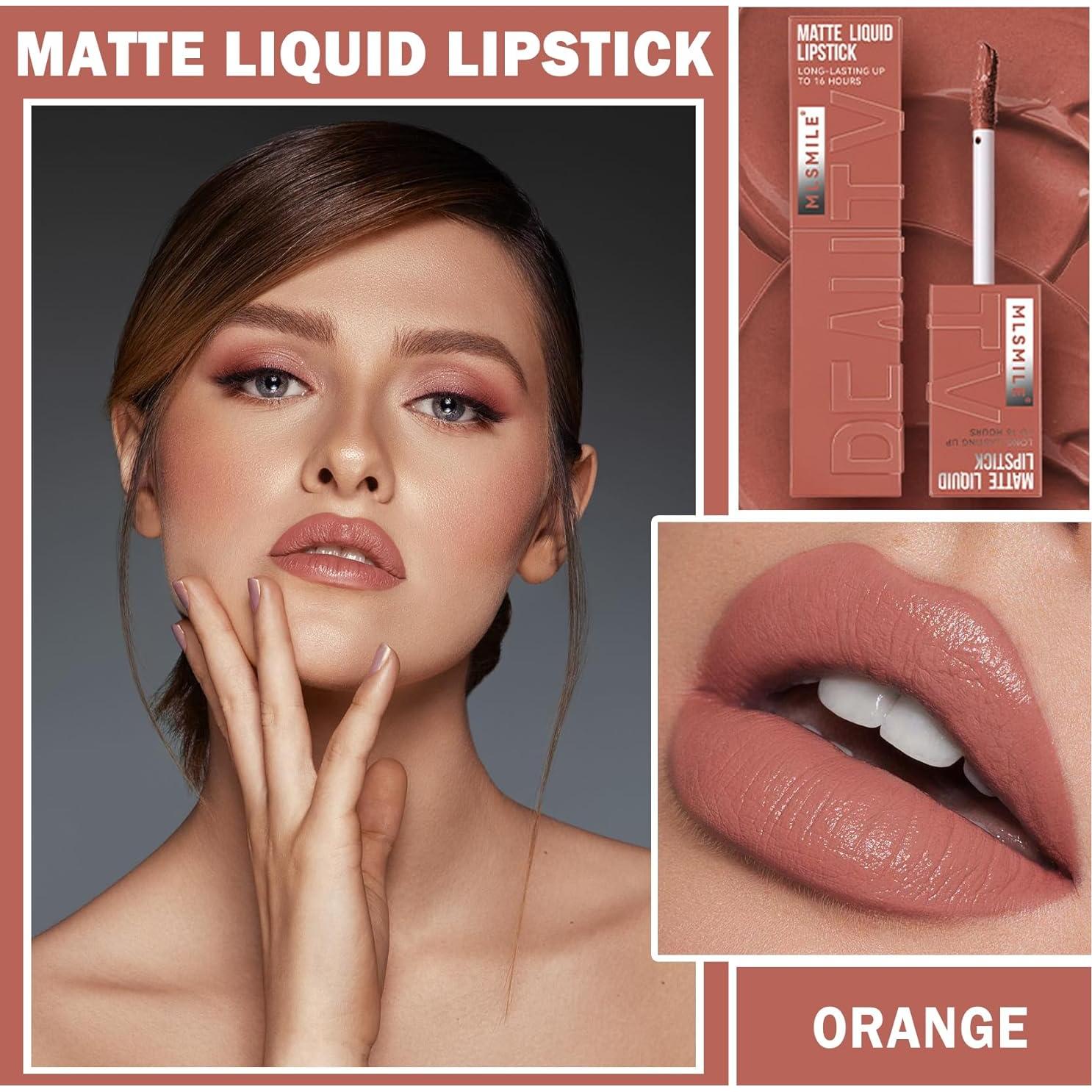 Lápiz Labial Líquido Mate QIUFSSE 02 Naranja Resistente