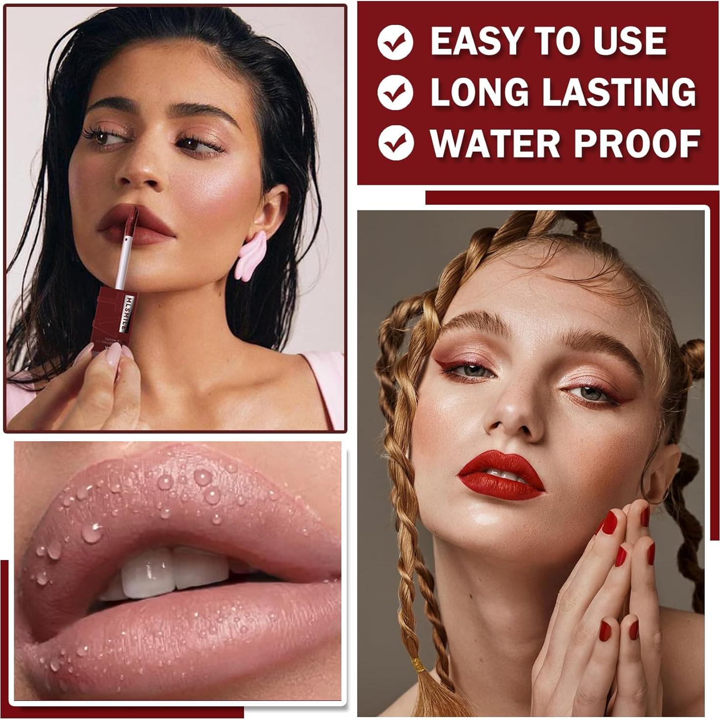 Lápiz Labial Líquido Mate QIUFSSE 02 Naranja Resistente