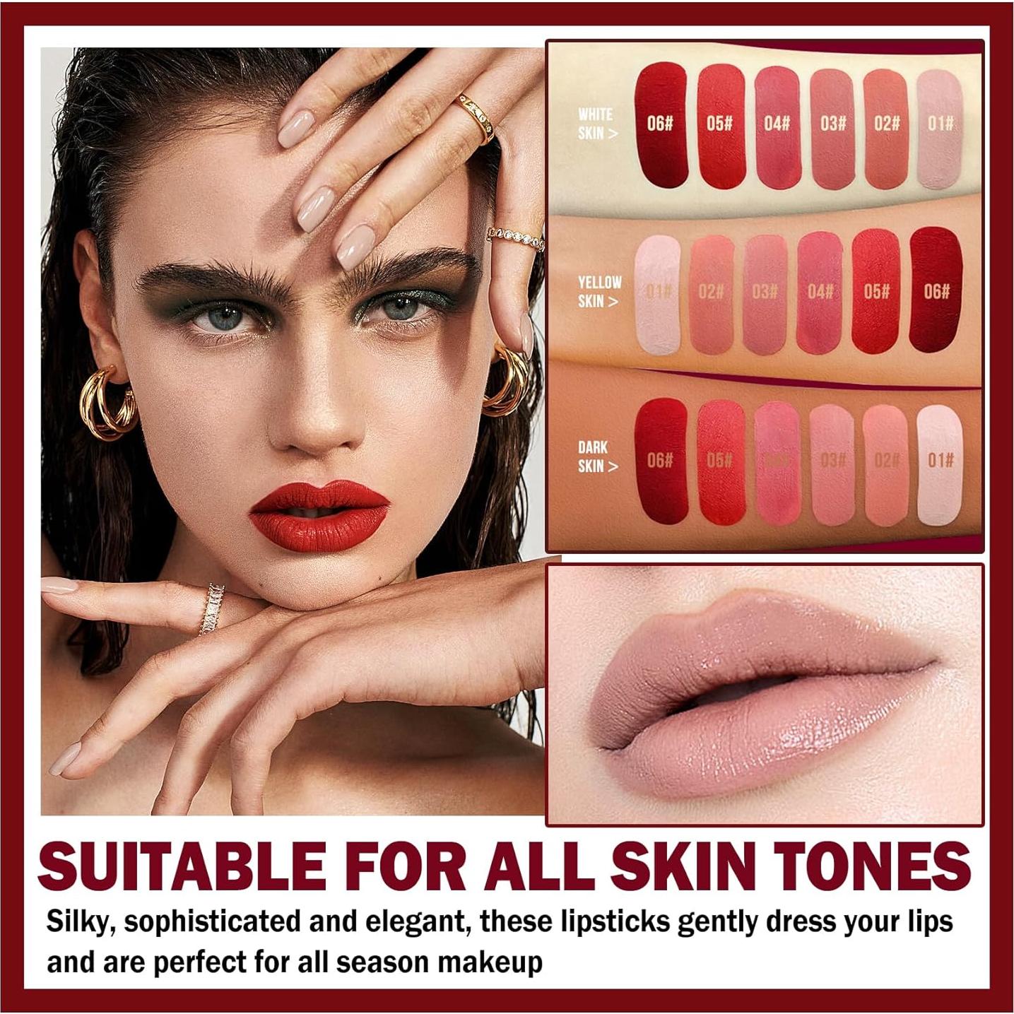 Lápiz Labial Líquido Mate QIUFSSE 02 Naranja Resistente