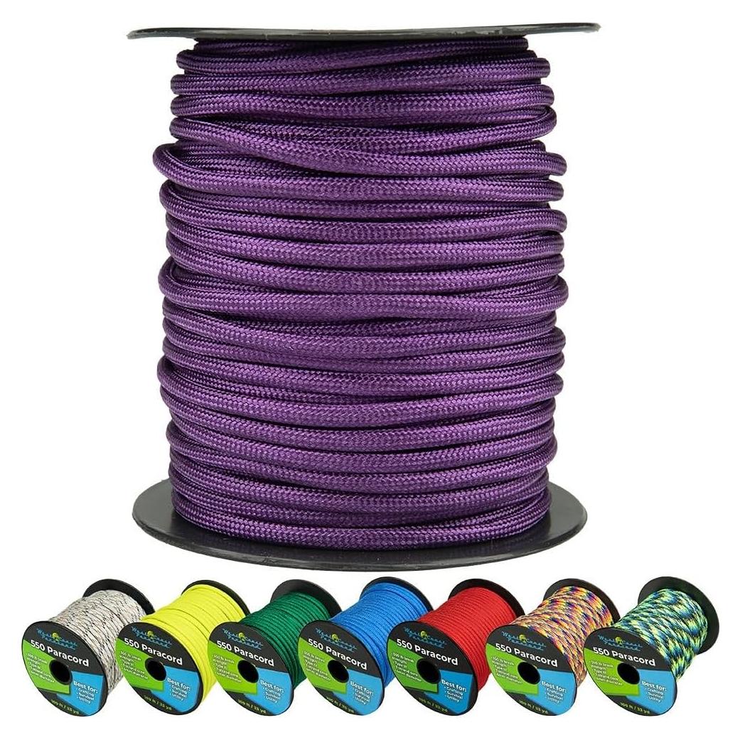 Bobina de Paracord 550lb West Coast Paracord 15.24m Púrpura Ácido