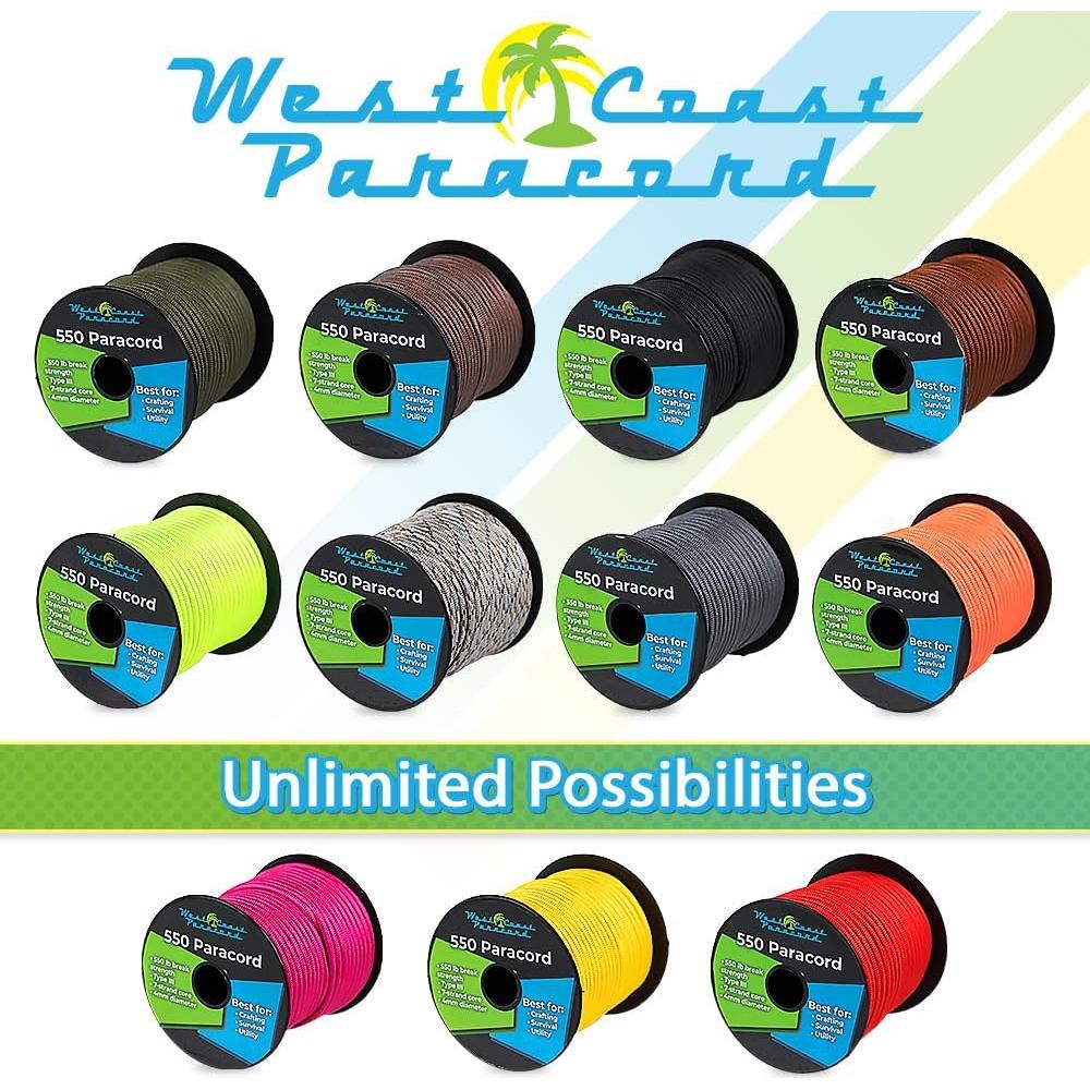 Bobina de Paracord 550lb West Coast Paracord 15.24m Púrpura Ácido