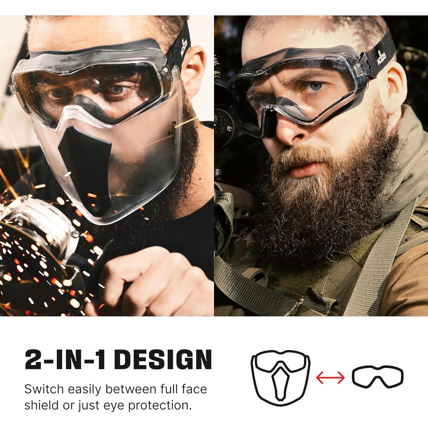 Escudo Facial NoCry UltraShield Pro con Gafas de Seguridad
