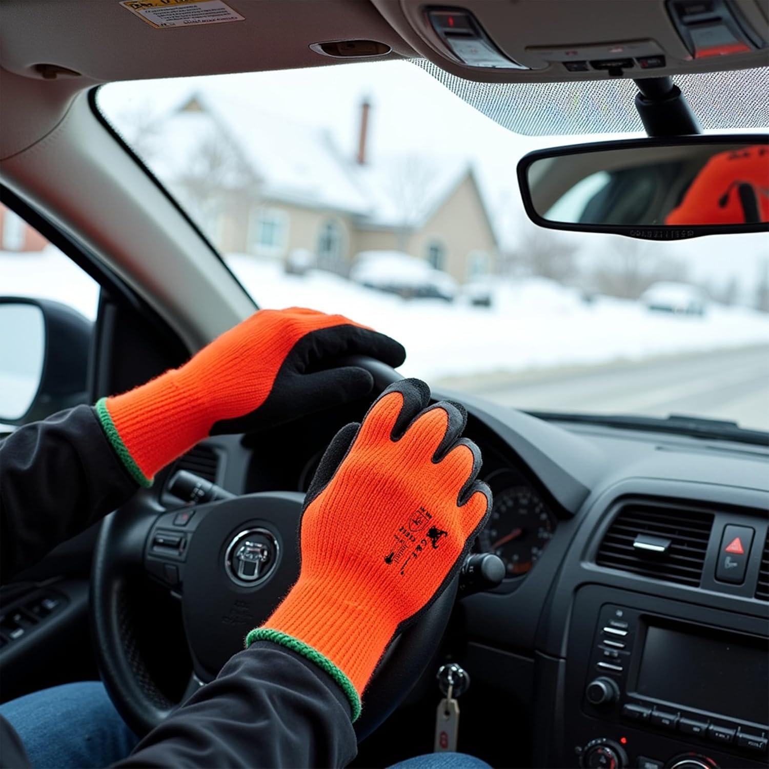 Guantes de Trabajo G & F 1528L para Invierno, Naranja