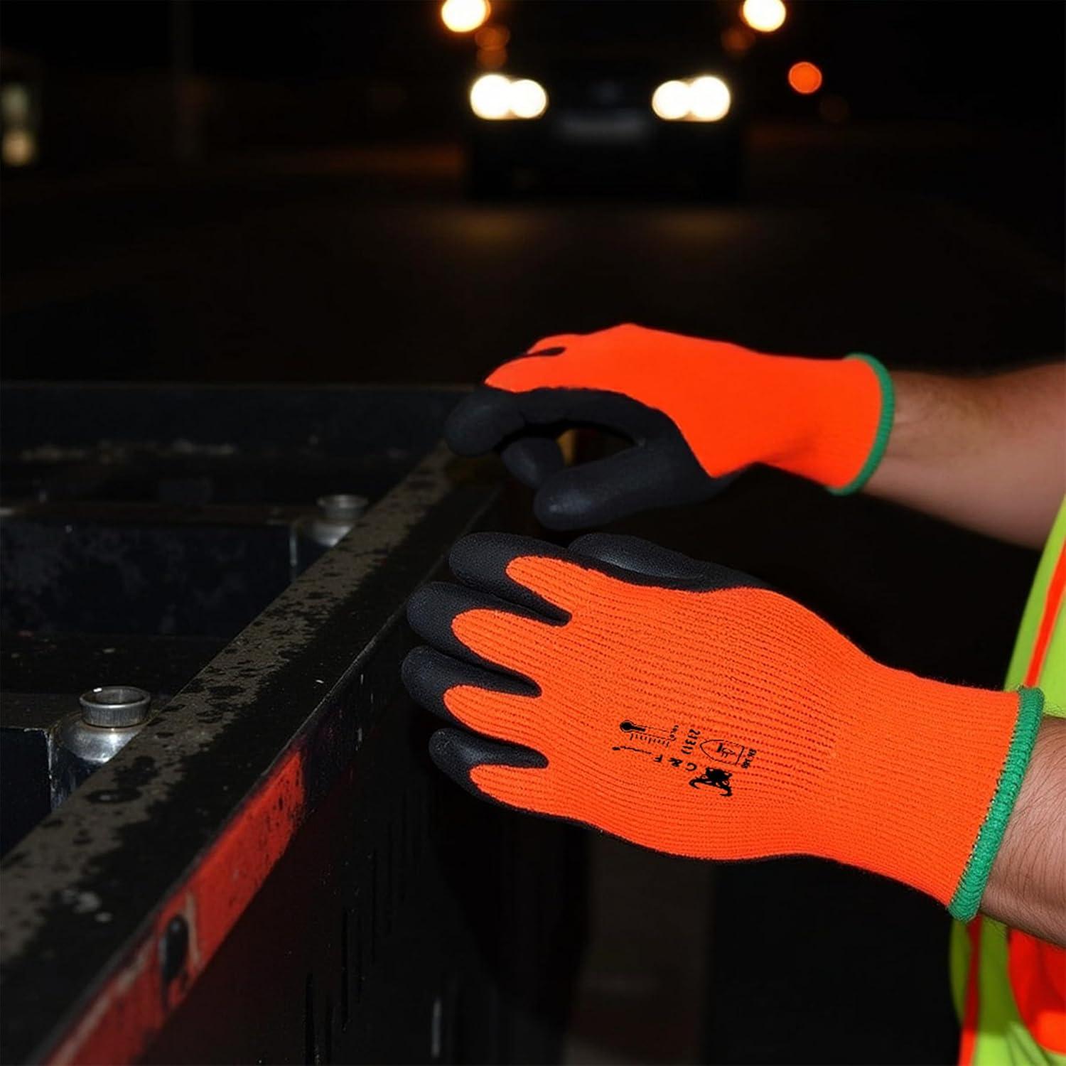 Guantes de Trabajo G & F 1528L para Invierno, Naranja