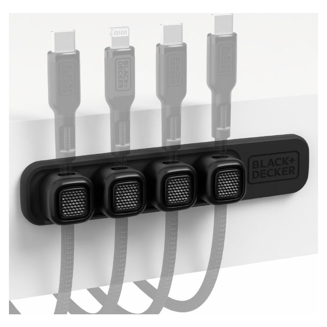 BLACK+DECKER Organizador de Cables Magnético - 4 Clips