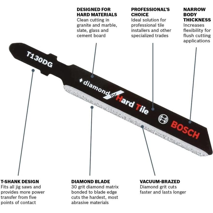 Hoja de Sierra de Calar Bosch T130DG 8.25 cm Diamante 30 Grano