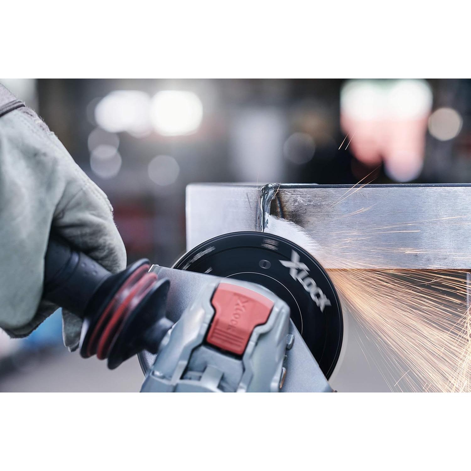 BOSCH MGX0450 4-1/2 In. X-LOCK Backing Pad with X-LOCK Clip - Medium Hardness, Use with Fiber Discs, for Applications in Metal Surface Finishing, Weld Blending, Rust Removal