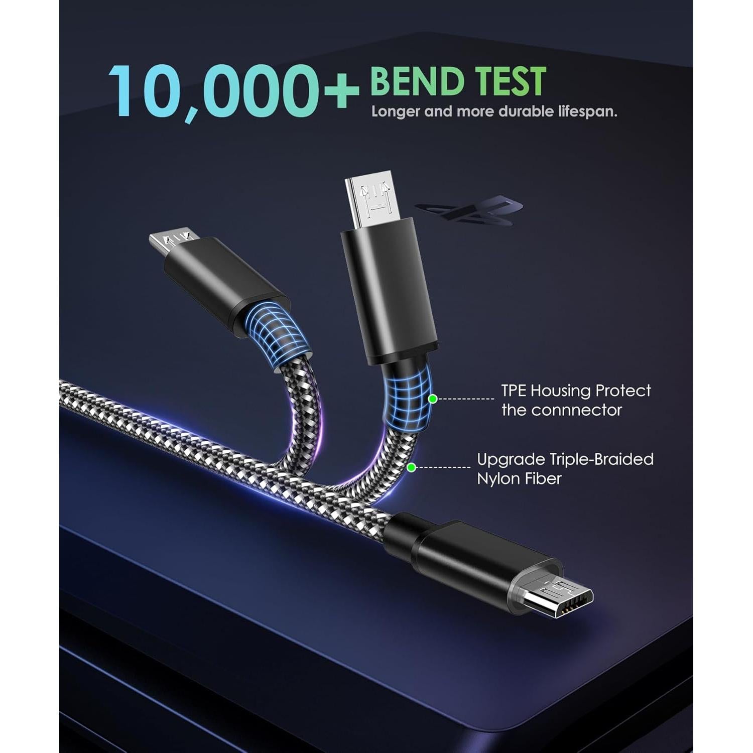 Cable de carga Micro USB 6amLifestyle 3m para PS4 y Xbox