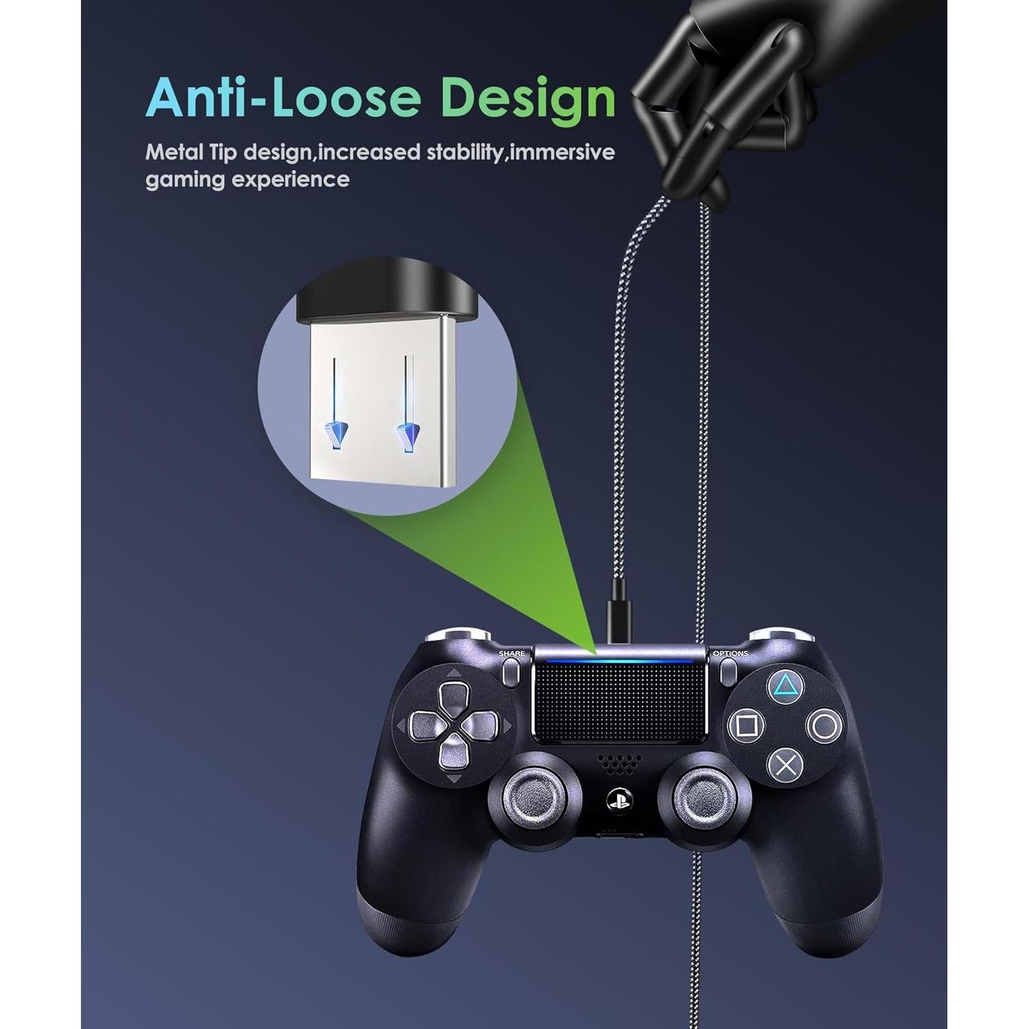 Cable de carga Micro USB 6amLifestyle 3m para PS4 y Xbox