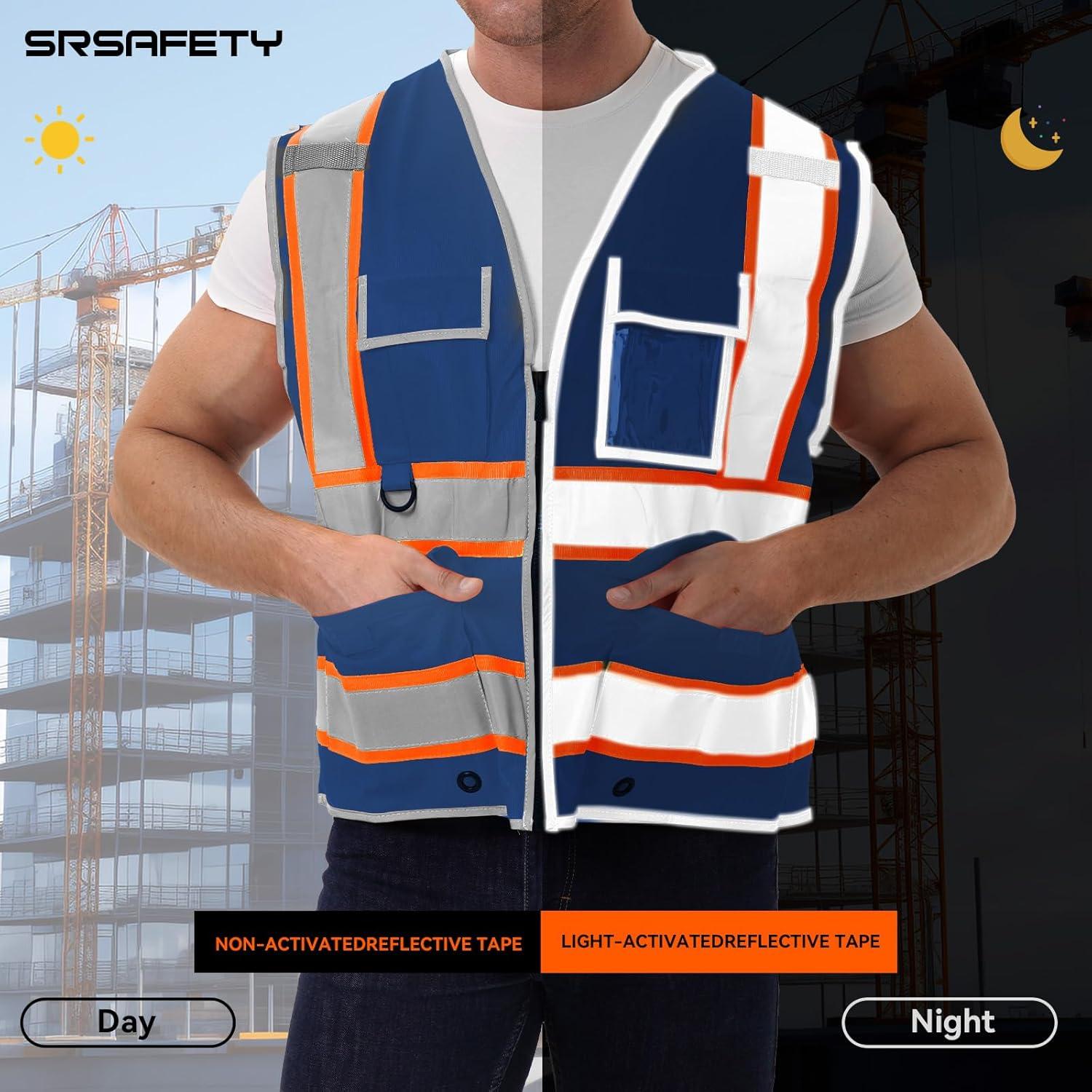 Chaleco de Seguridad Reflectante V104 con 9 Bolsillos Azul