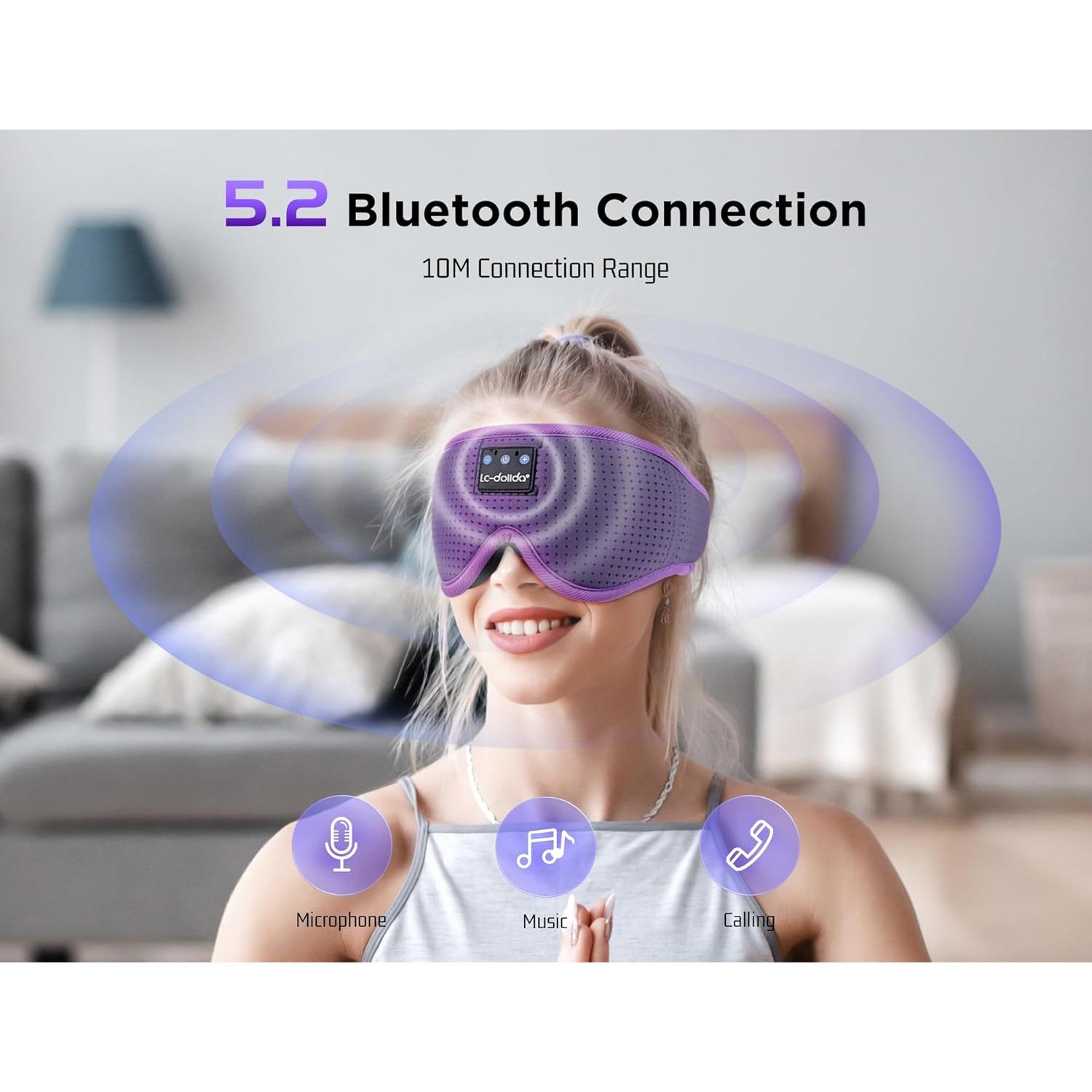 Auriculares para dormir LC-dolida Bluetooth con máscara 3D