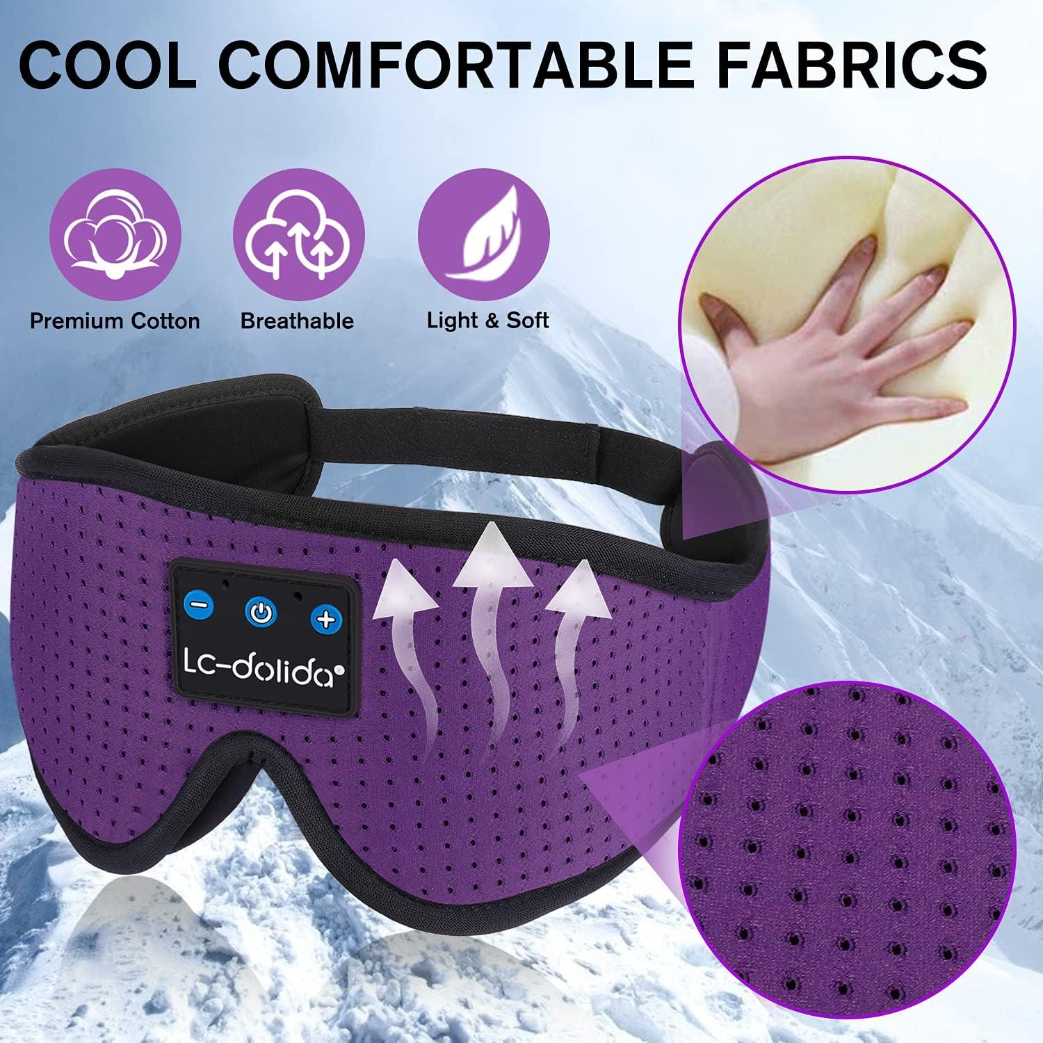 Auriculares para dormir Bluetooth LC-dolida, máscara 3 en 1