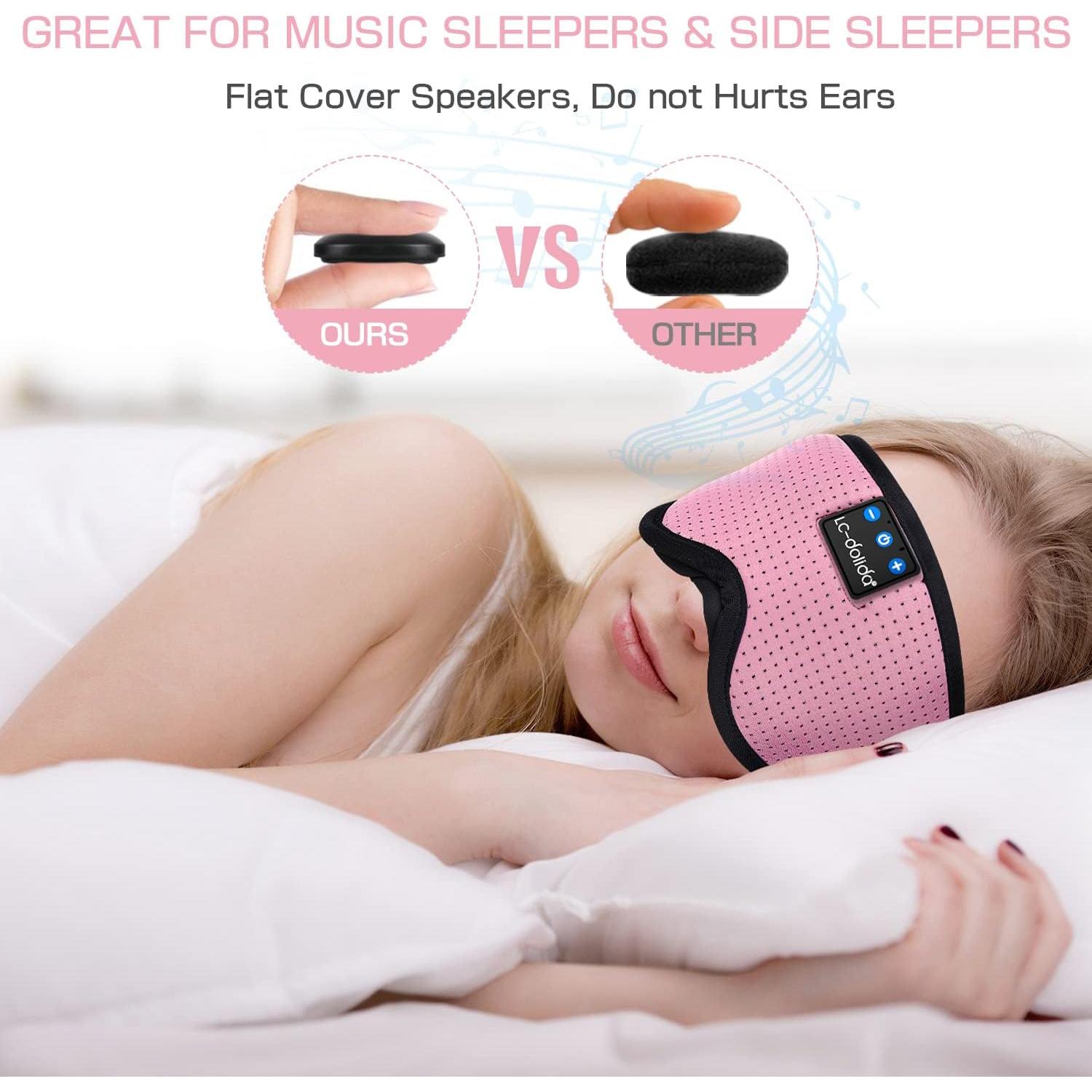 Máscara para dormir Bluetooth LC-dolida con auriculares 3D Rosa