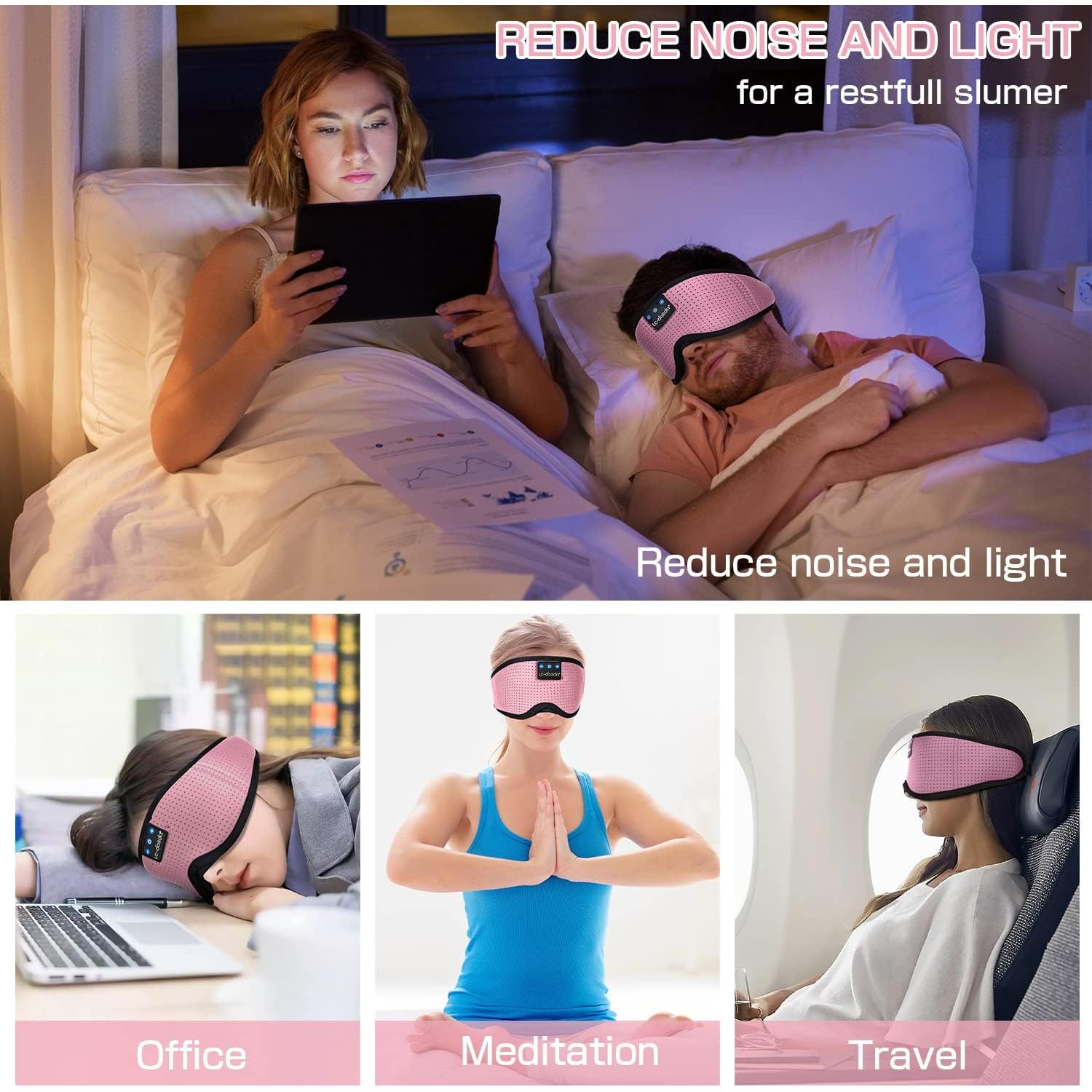 Máscara para dormir Bluetooth LC-dolida con auriculares 3D Rosa