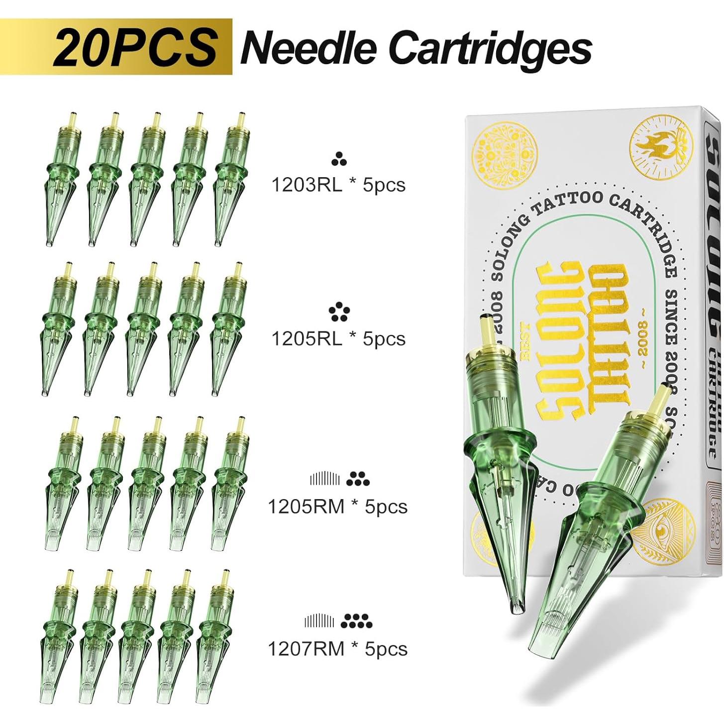 Kit de Tatuaje Inalámbrico Solong E75 con 2 Baterías 6500Rpm