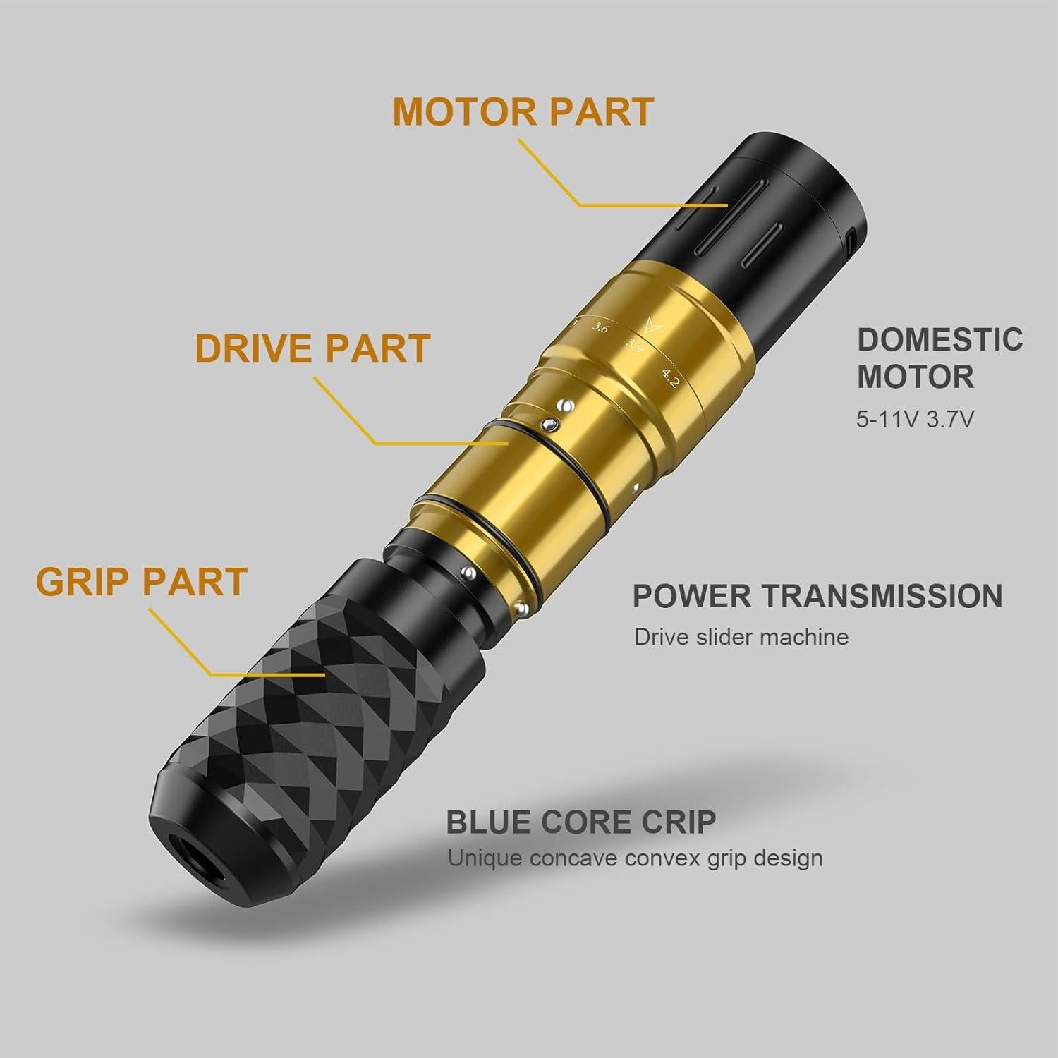 Kit de Tatuaje Inalámbrico Solong E75 con 2 Baterías 6500Rpm