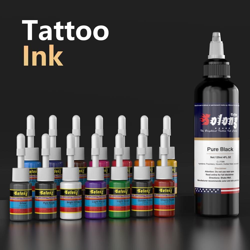 Kit de Tatuaje Inalámbrico Solong con Pantalla OLED y 40 Agujas