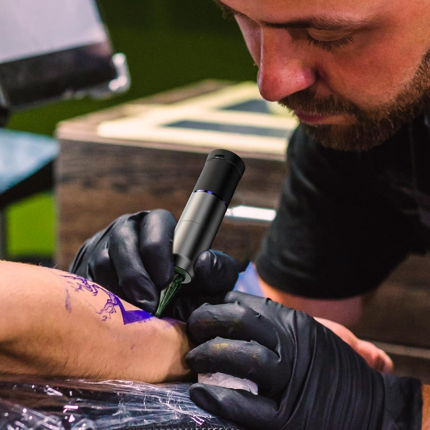 Kit de Tatuaje Inalámbrico Solong E72 con Pantalla LED y 20 Agujas