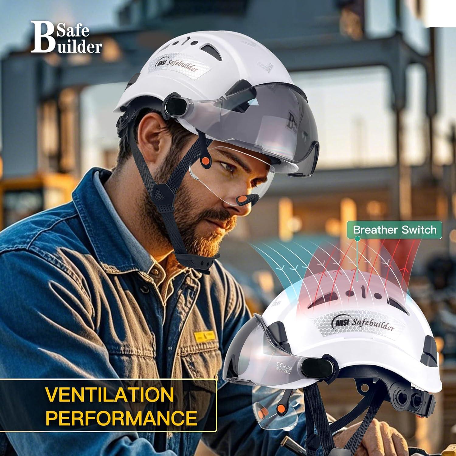 Casco de Seguridad SAFEBUILDER CR08 con 2 Visores Ajustables