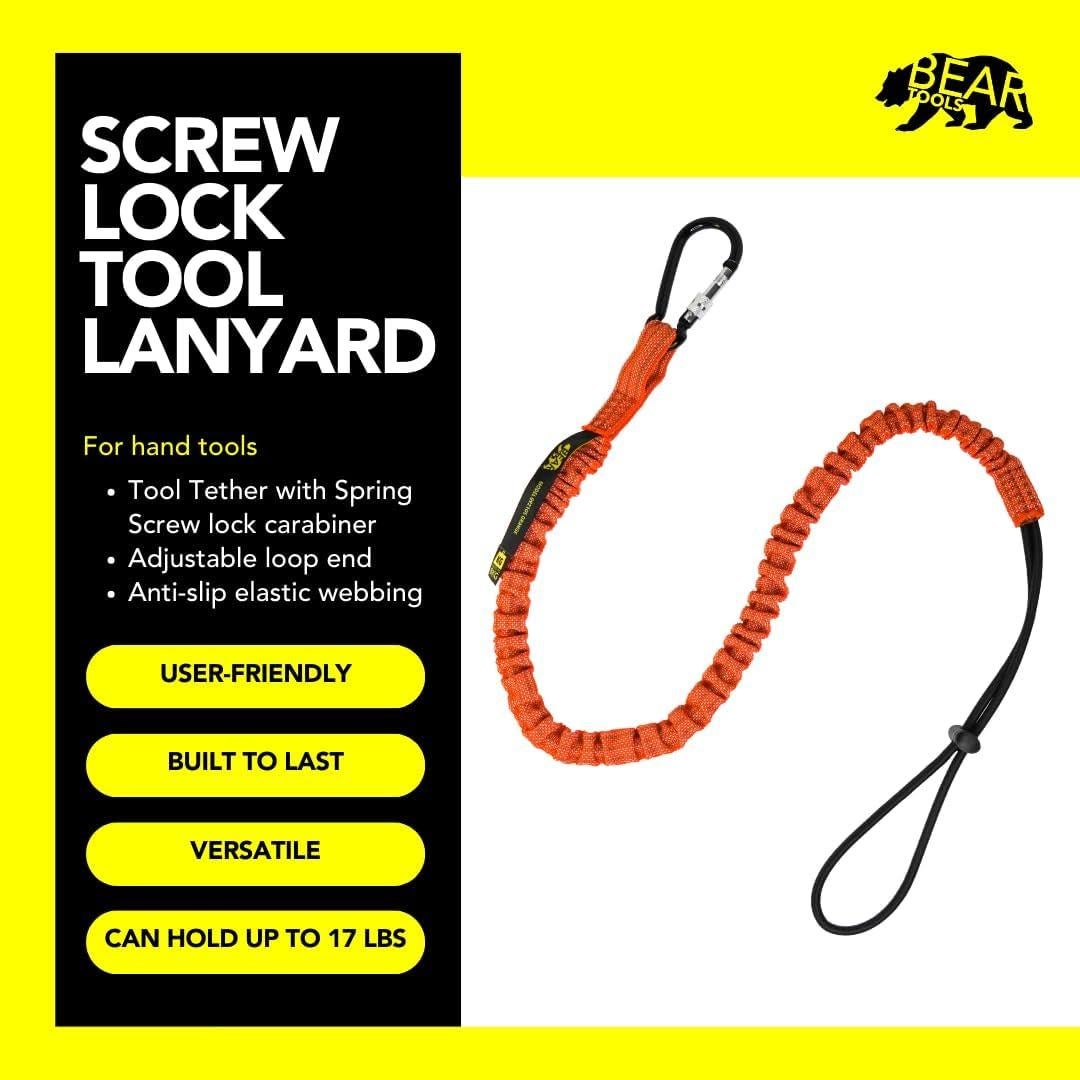 Lanyard de Seguridad BearTOOLS 80 cm Naranja Ultra-Durable