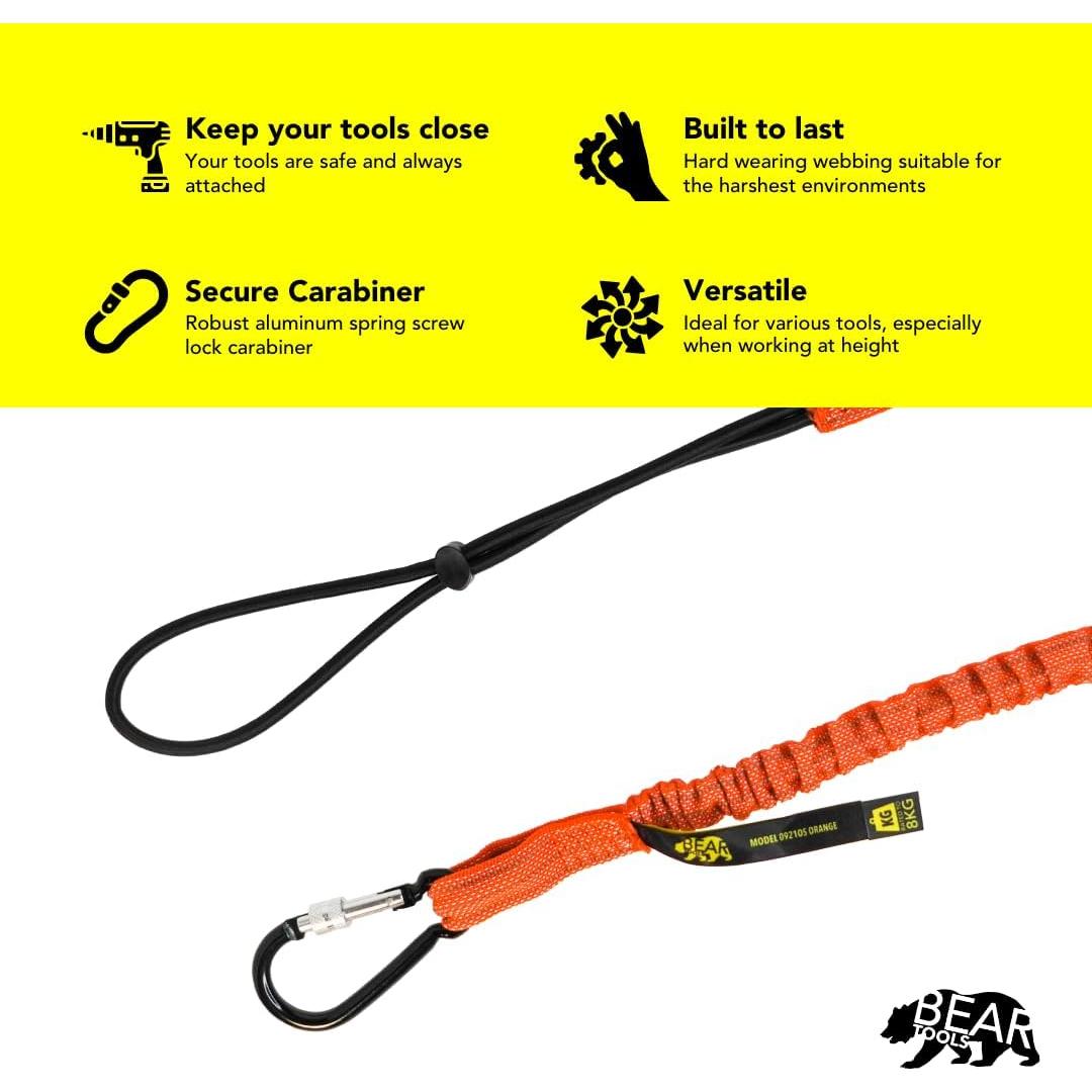 Lanyard de Seguridad BearTOOLS 80 cm Naranja Ultra-Durable