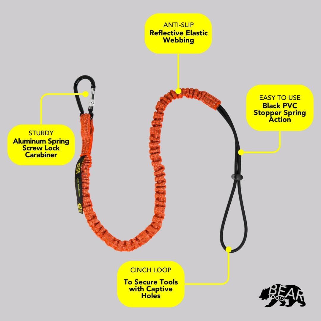 Lanyard de Seguridad BearTOOLS 80 cm Naranja Ultra-Durable