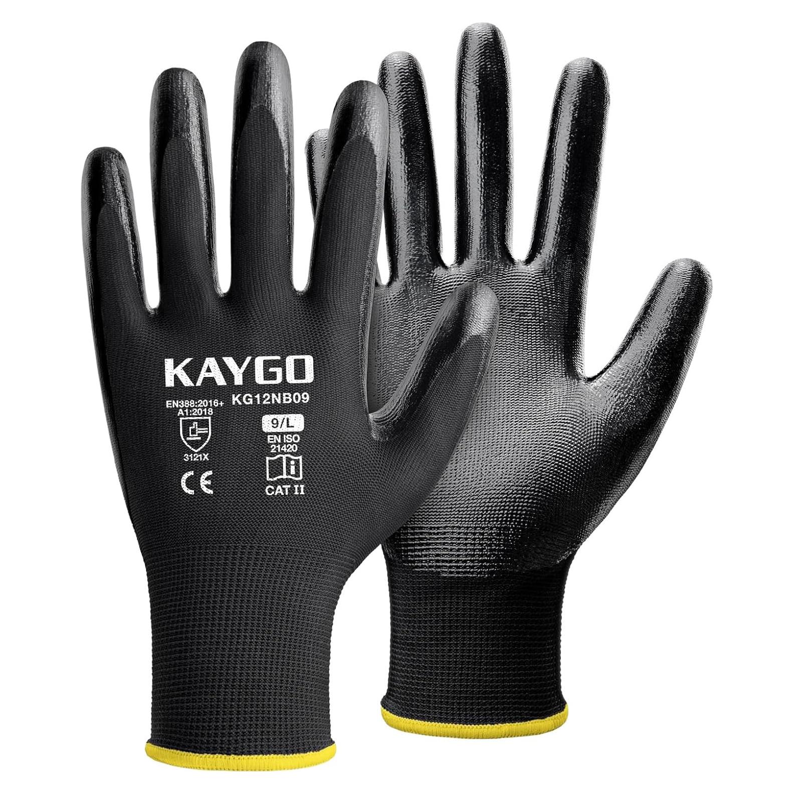 Guantes de Trabajo KAYGO KG12N Nitrilo 12 Pares T. Grande