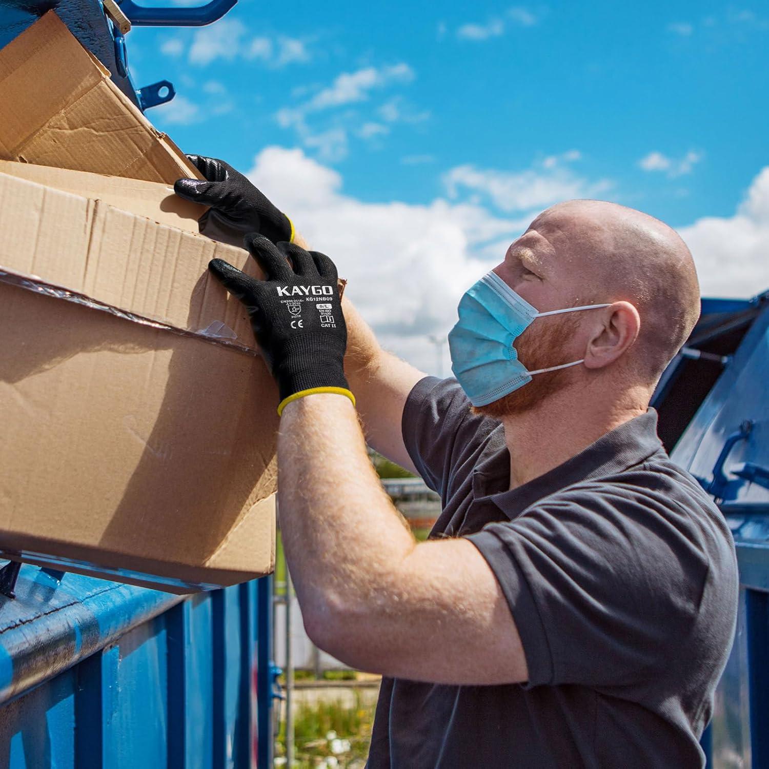 Guantes de Trabajo KAYGO KG12N Nitrilo 12 Pares T. Grande