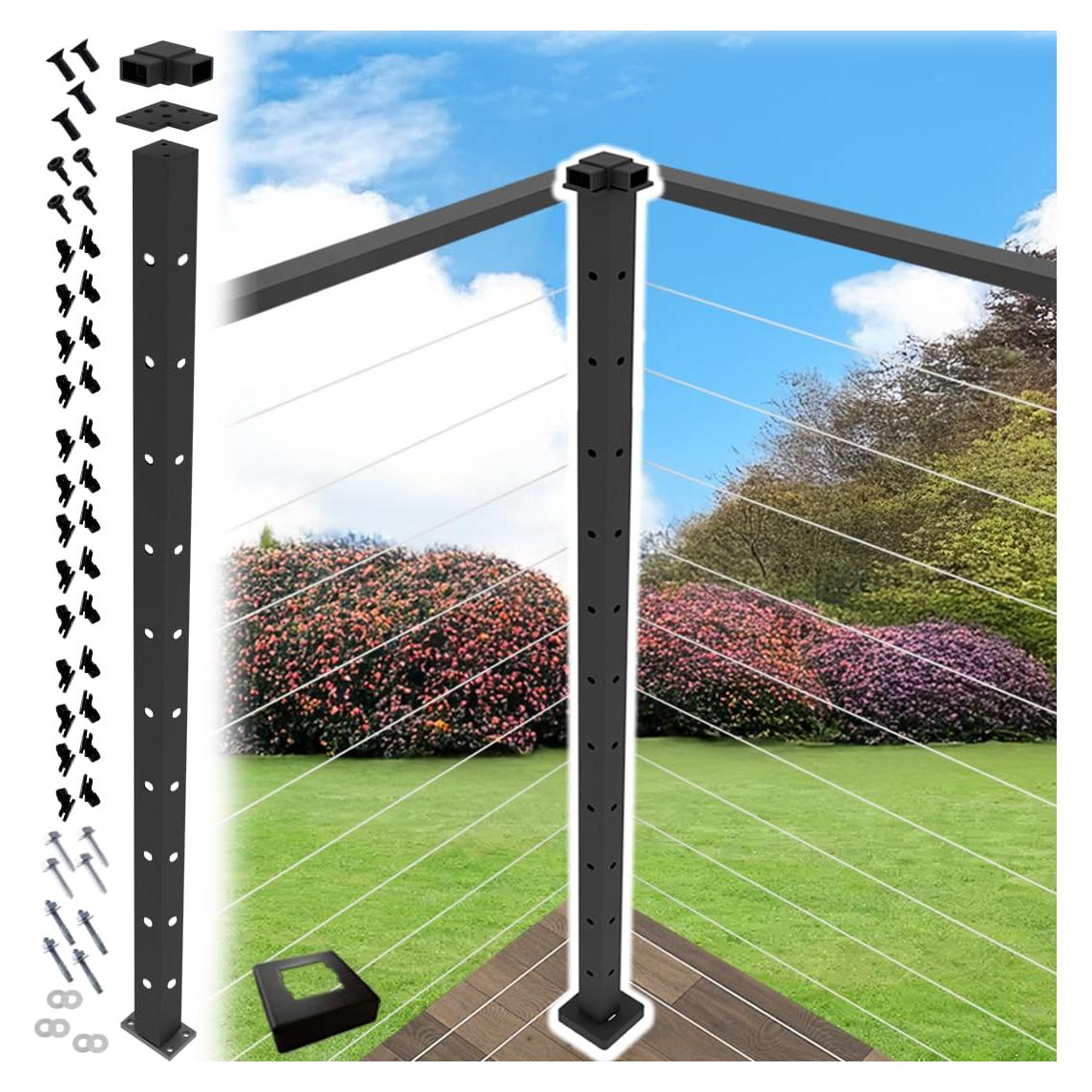 Kit Poste de Esquina 91 cm CR Home para Barandilla de Cable