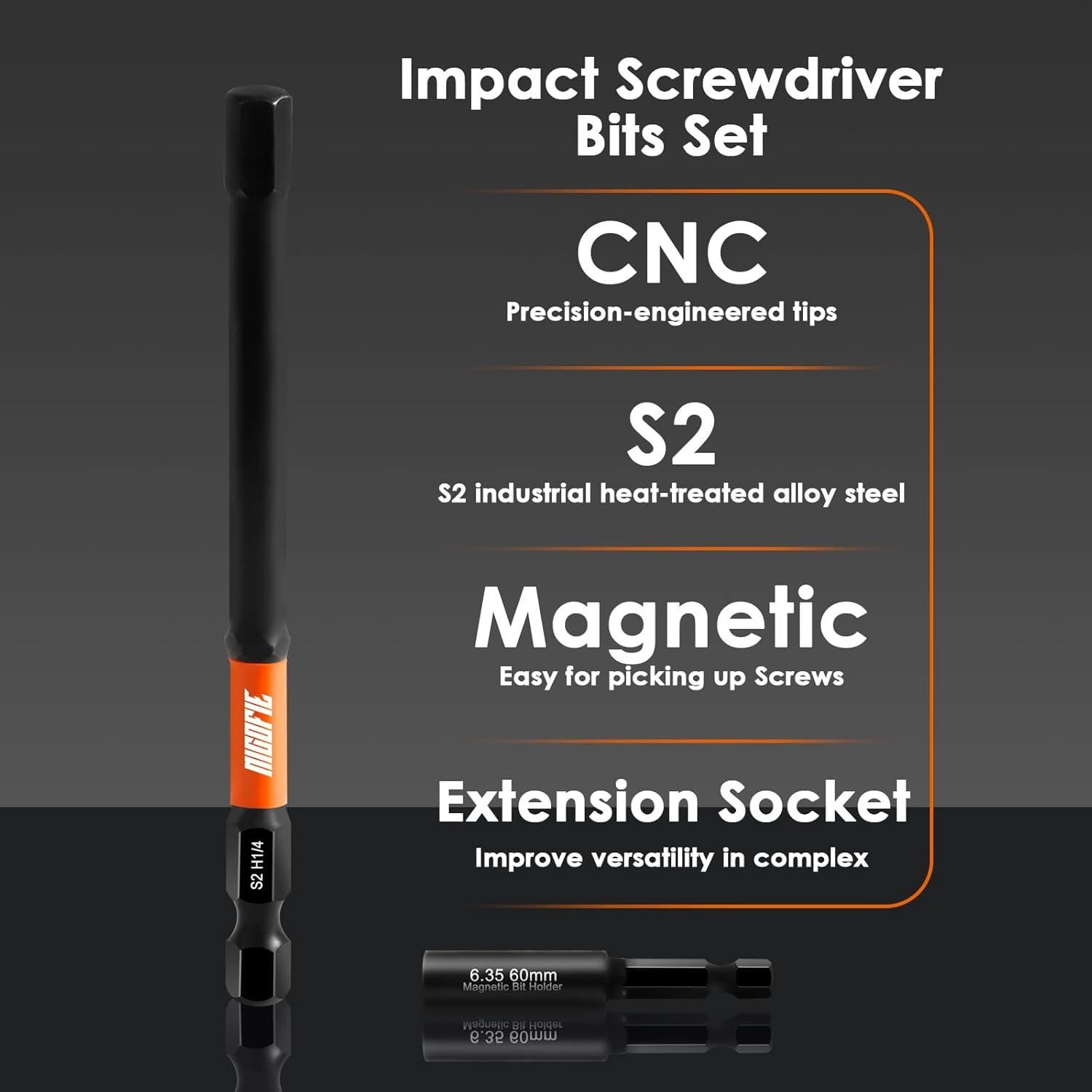 Juego de Puntas Hexagonales Nicofie 20 Piezas Métricas y SAE