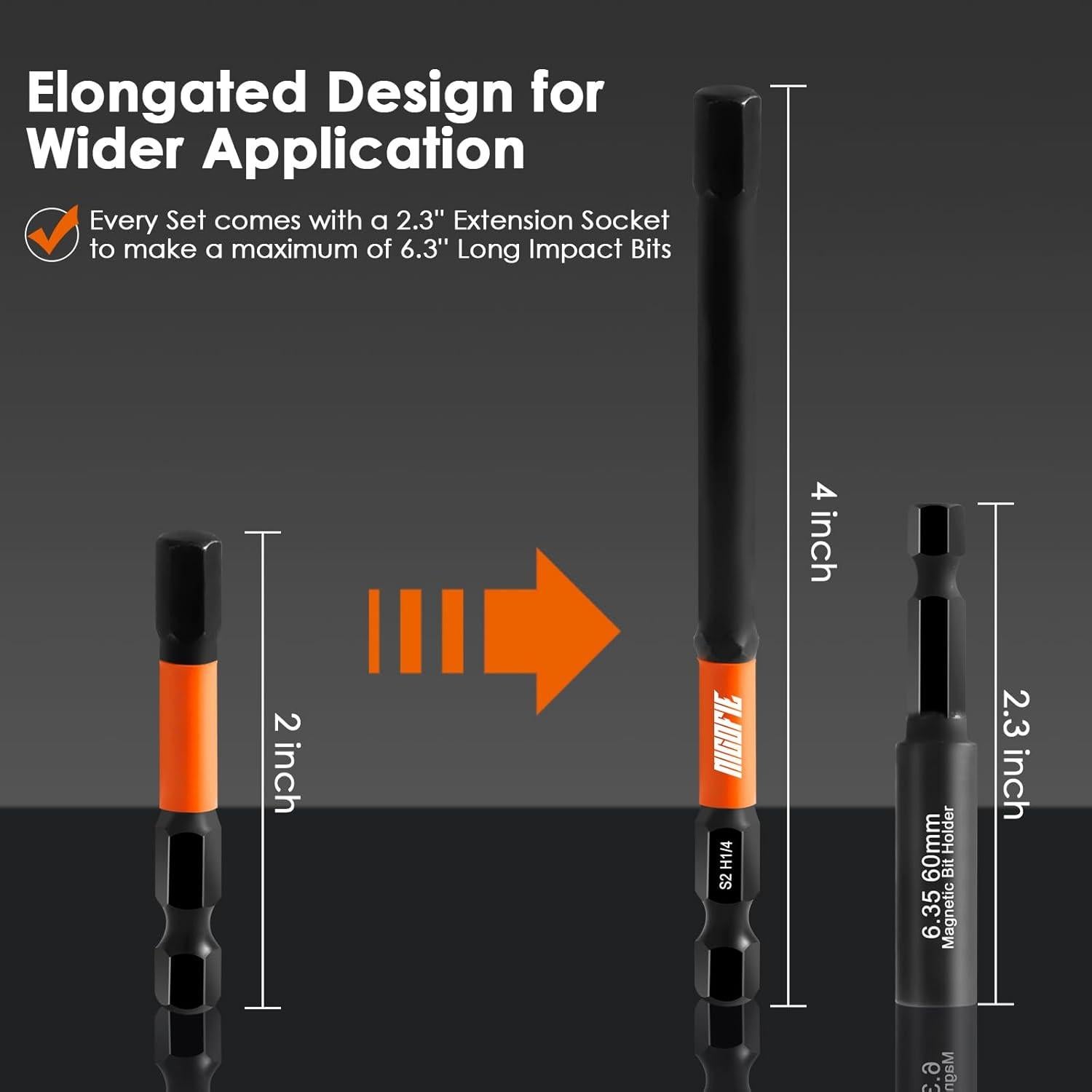 Juego de Puntas Hexagonales Nicofie 20 Piezas Métricas y SAE