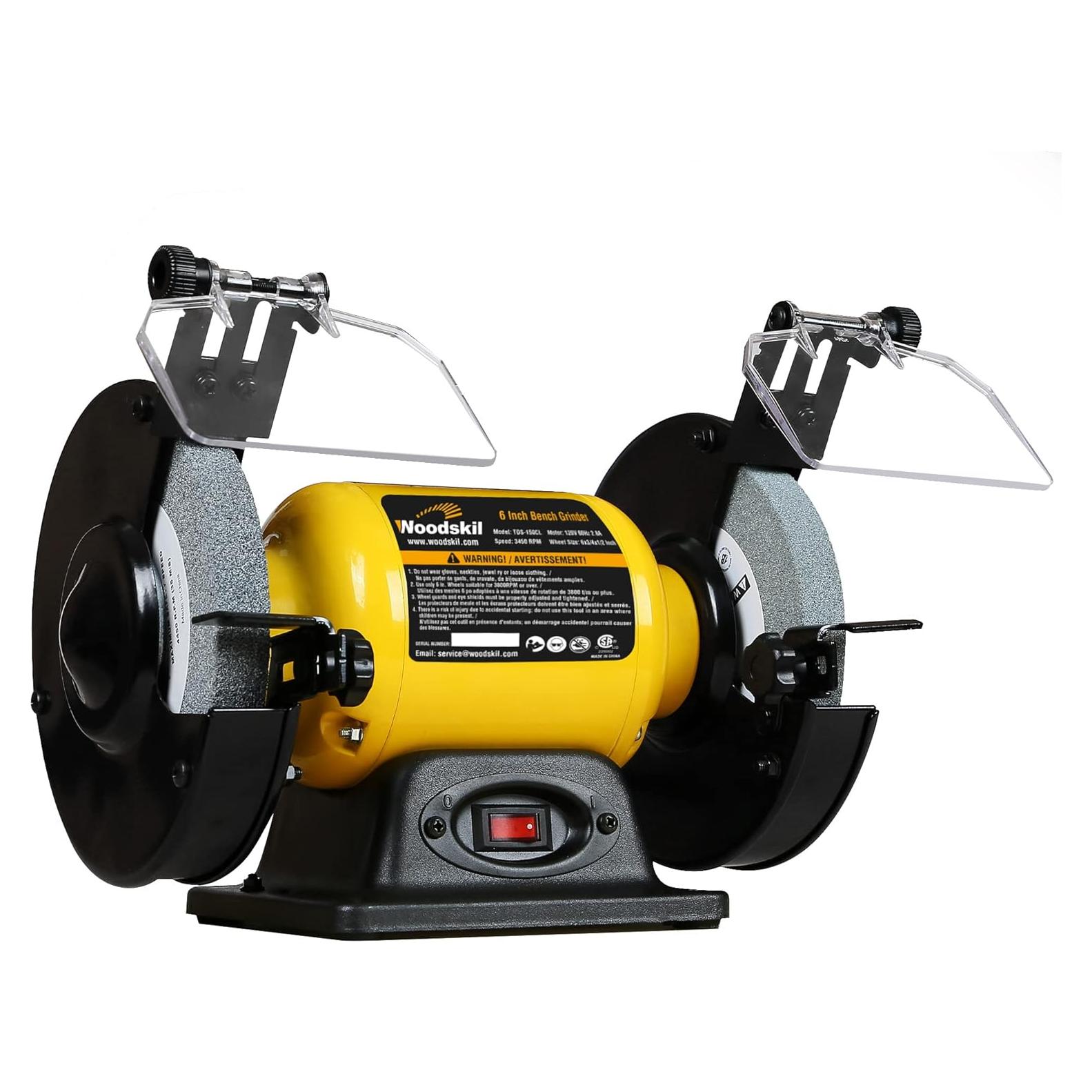 Esmeril de Banco 6" Woodskil 2.8A 0.5HP Alta Velocidad