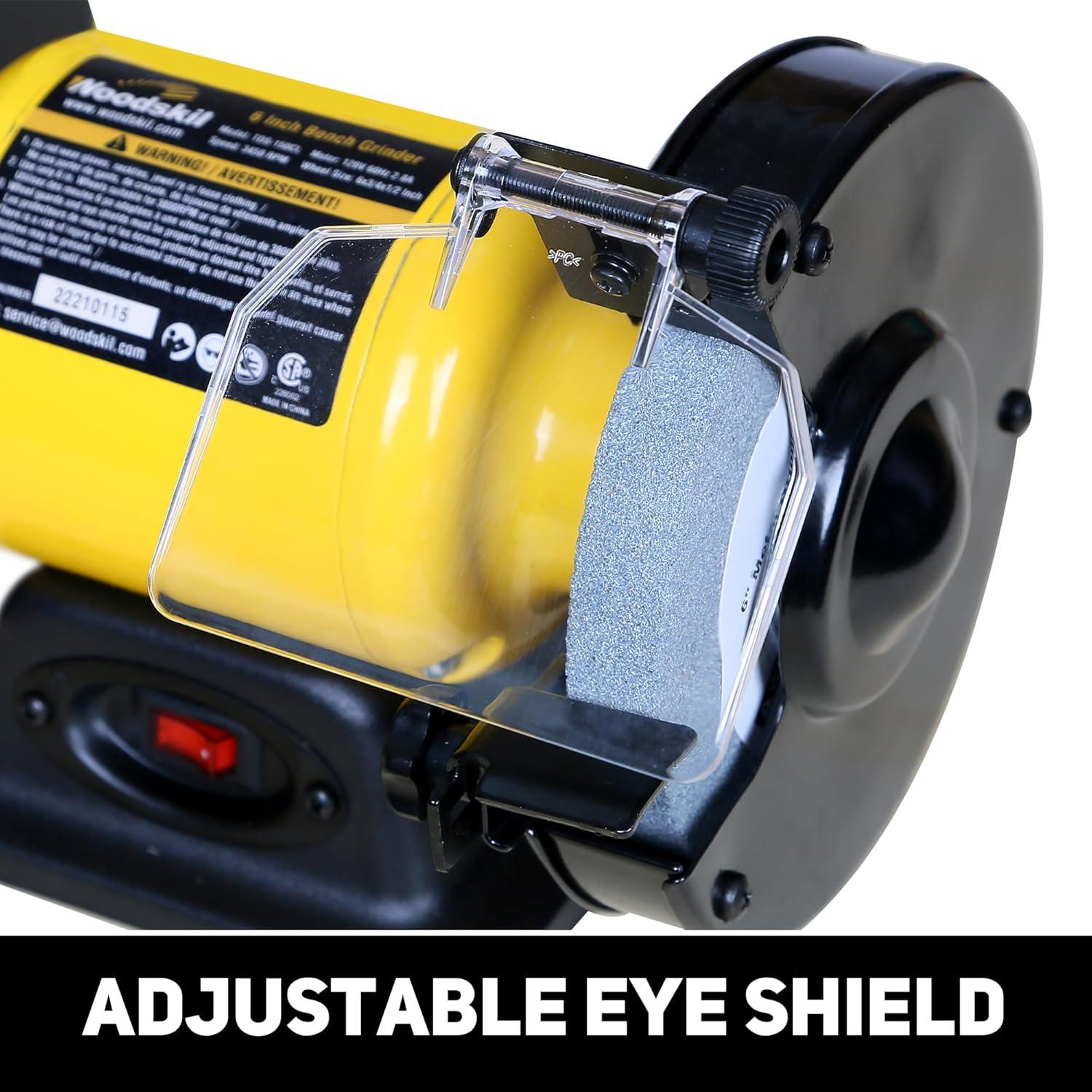 Esmeril de Banco 6" Woodskil 2.8A 0.5HP Alta Velocidad